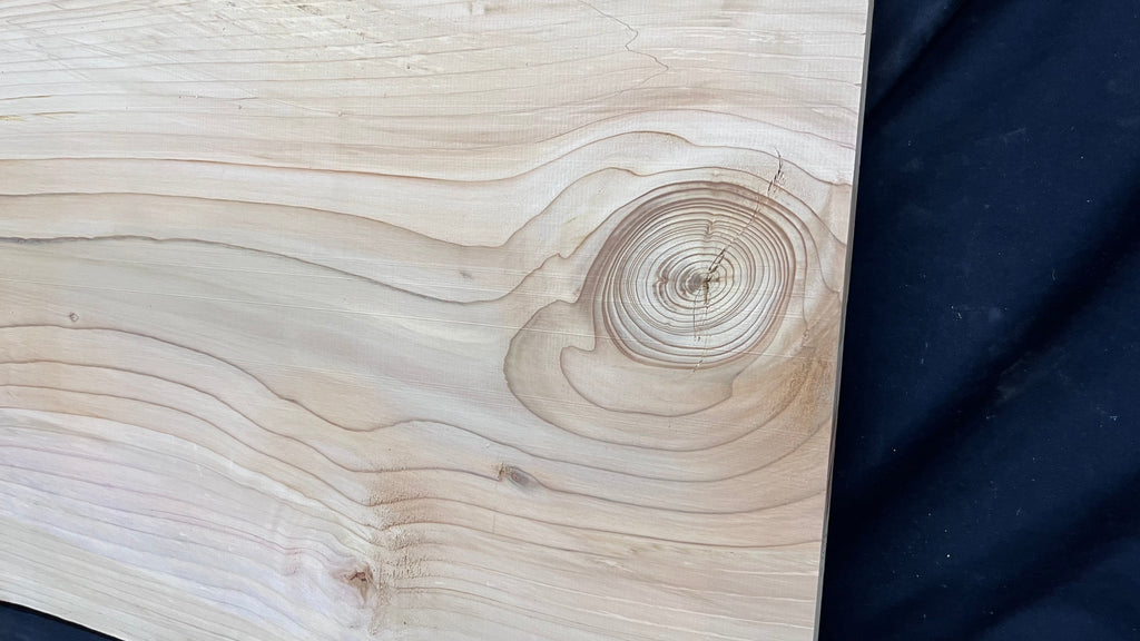 Cedar plank, timber, board, coffee table top. 1059 L x 485 W x 29 D mm  (446mf)