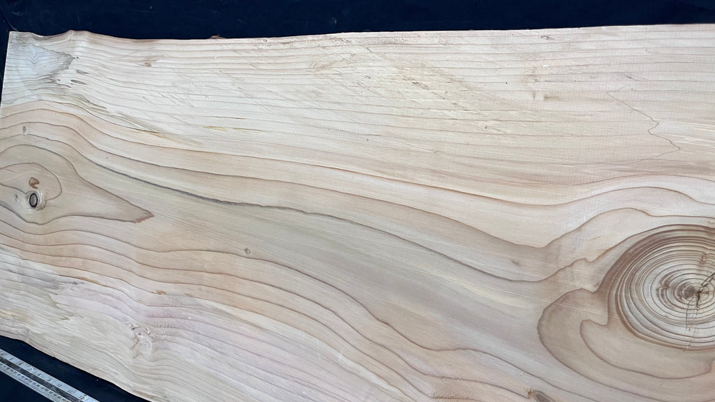 Cedar plank, timber, board, coffee table top. 1059 L x 485 W x 29 D mm  (446mf)