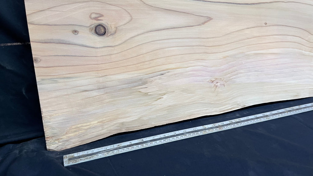 Cedar plank, timber, board, coffee table top. 1059 L x 485 W x 29 D mm  (446mf)