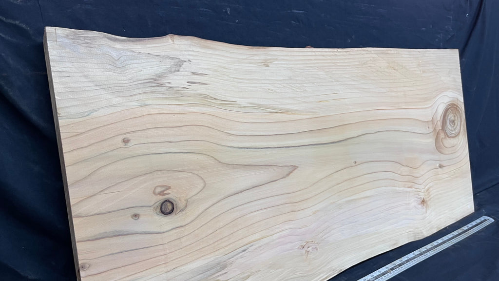 Cedar plank, timber, board, coffee table top. 1059 L x 485 W x 29 D mm  (446mf)
