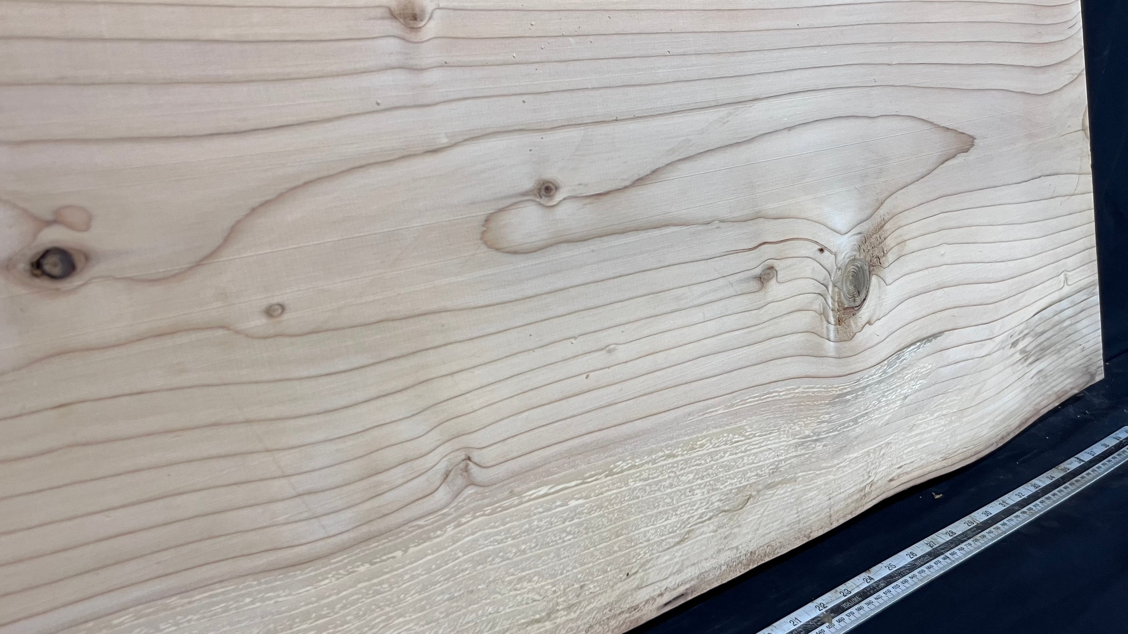 Cedar plank, timber, board, coffee table top. 1034 L x 536 W x 29 D mm  (447mf)