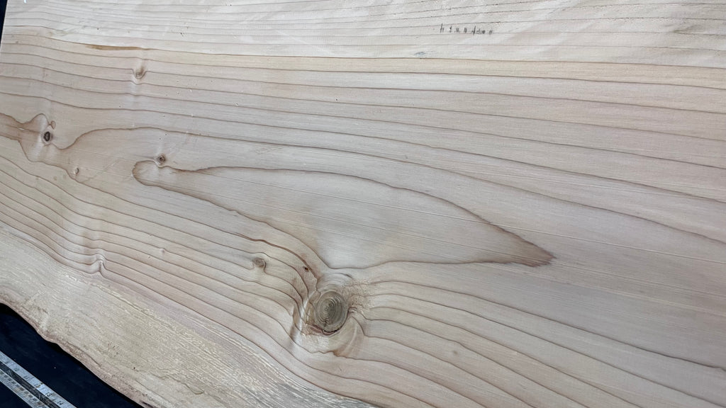 Cedar plank, timber, board, coffee table top. 1034 L x 536 W x 29 D mm  (447mf)