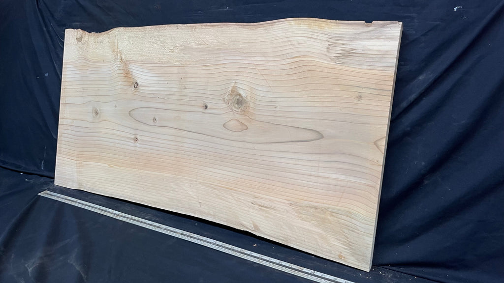 Cedar plank, timber, board, coffee table top. 1034 L x 536 W x 29 D mm  (447mf)
