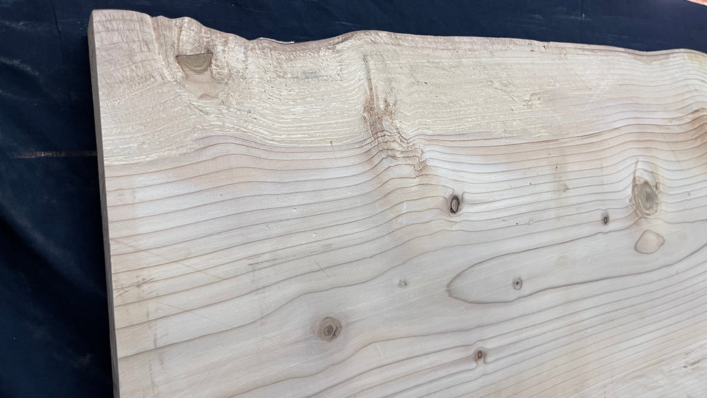 Cedar plank, timber, board, coffee table top. 1034 L x 536 W x 29 D mm  (447mf)