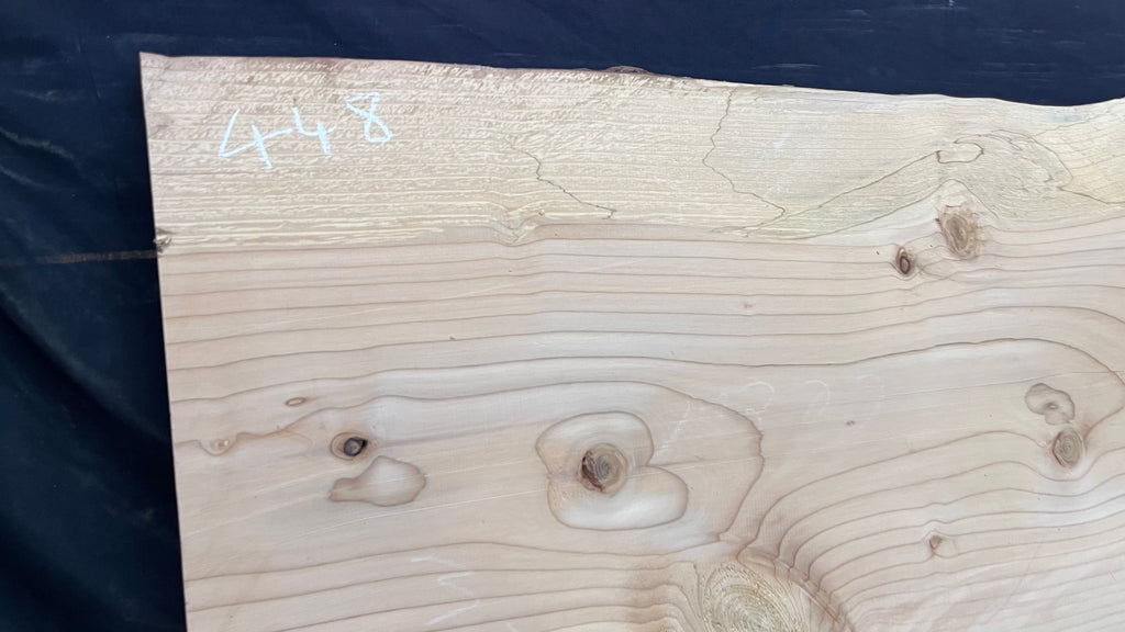 Cedar plank, timber, board, coffee table top. 1040 L x 548 W x 30 D mm  (448mf)