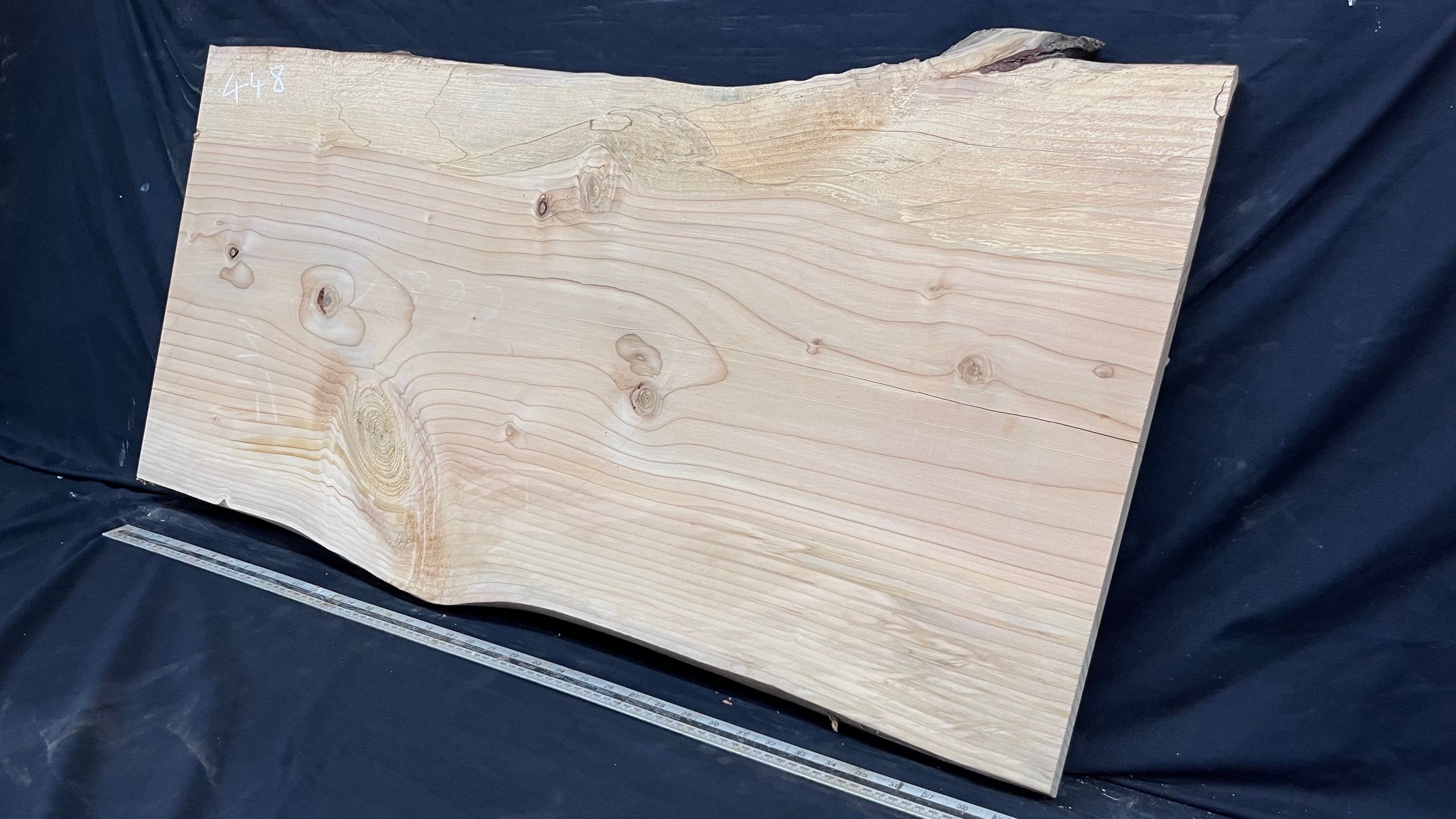 Cedar plank, timber, board, coffee table top. 1040 L x 548 W x 30 D mm  (448mf)