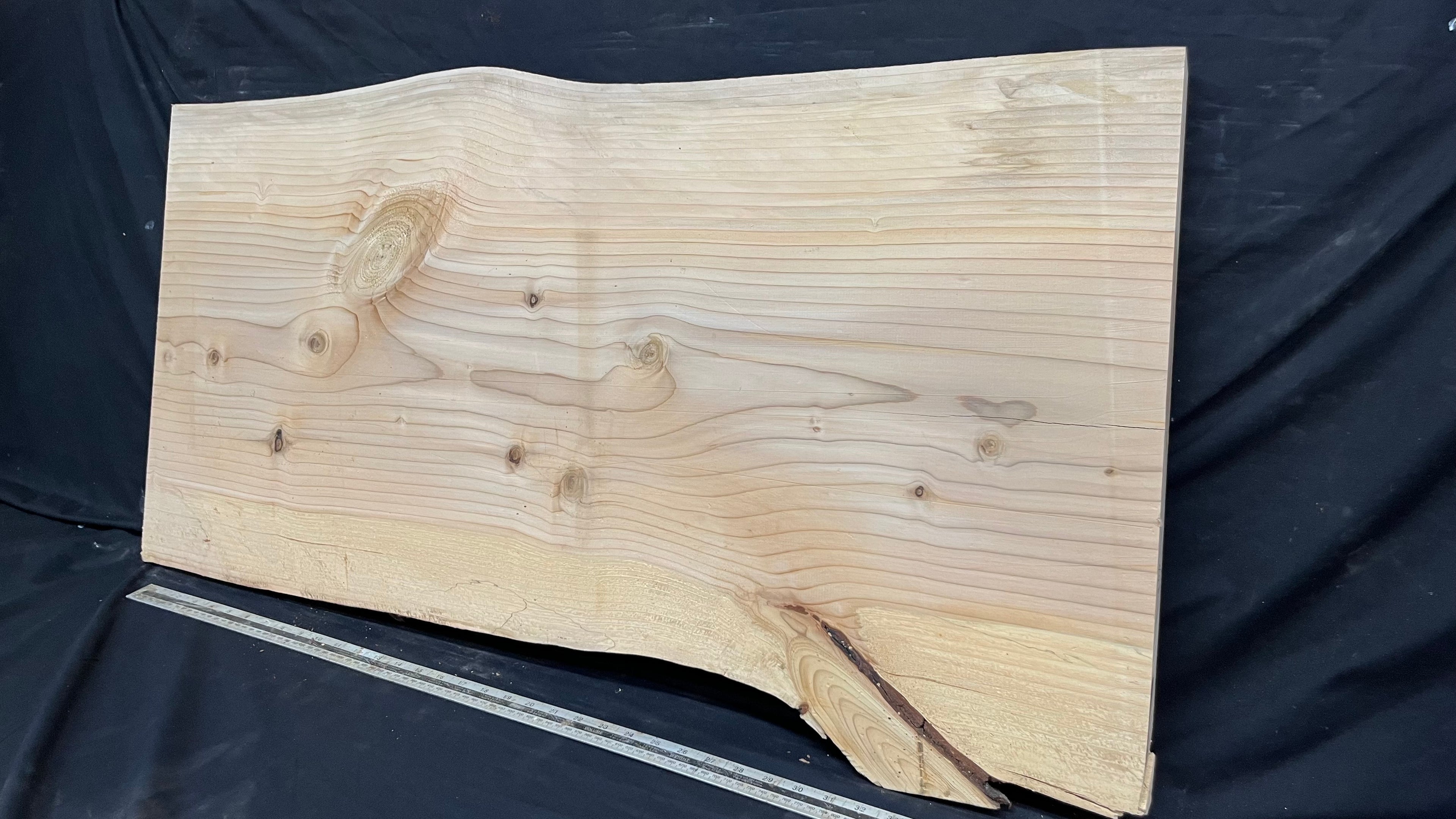 Cedar plank, timber, board, coffee table top. 1040 L x 548 W x 30 D mm  (448mf)