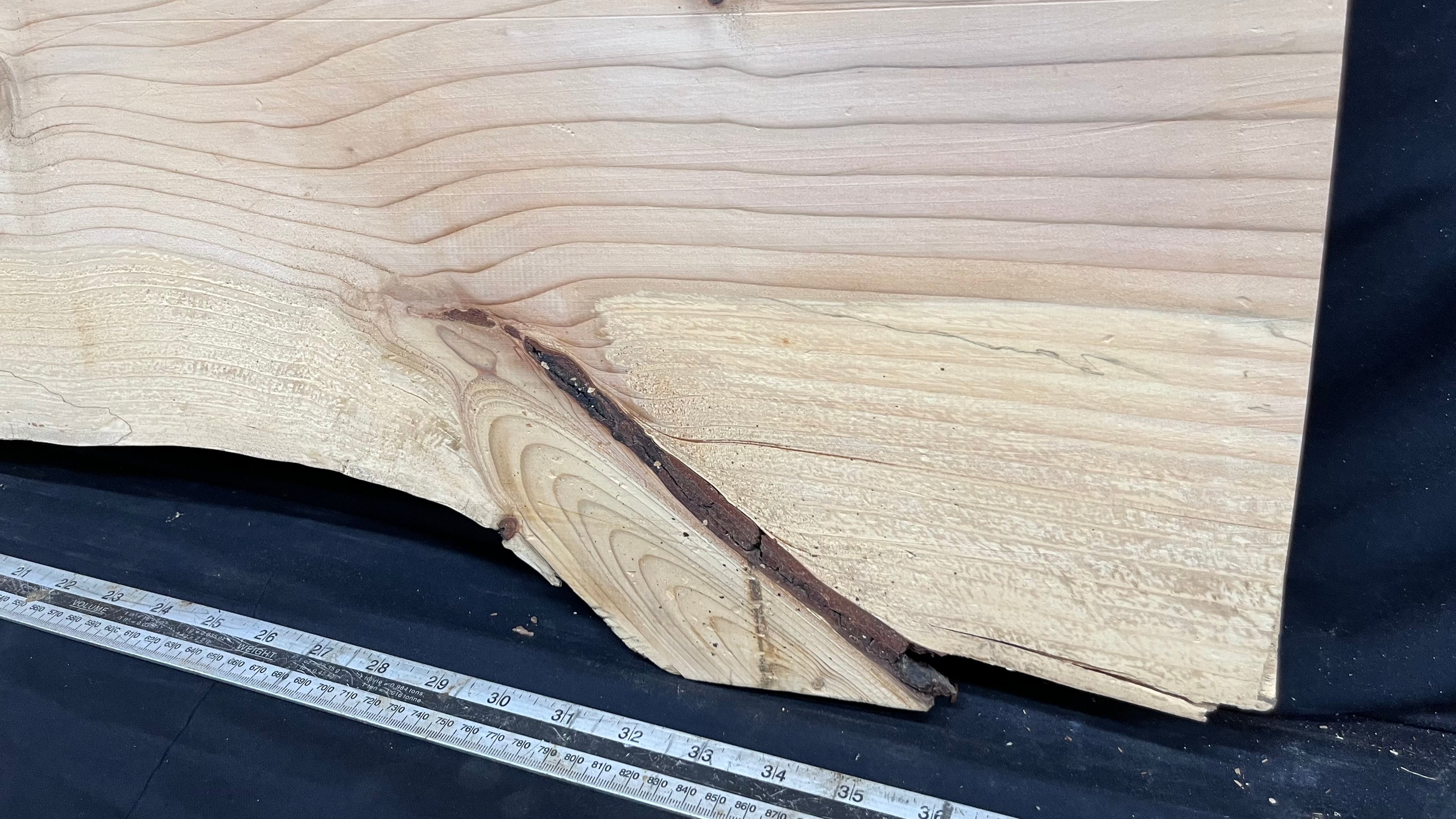 Cedar plank, timber, board, coffee table top. 1040 L x 548 W x 30 D mm  (448mf)