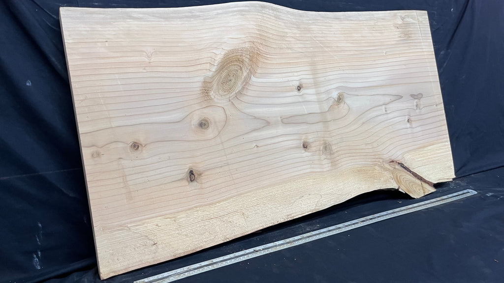 Cedar plank, timber, board, coffee table top. 1040 L x 548 W x 30 D mm  (448mf)