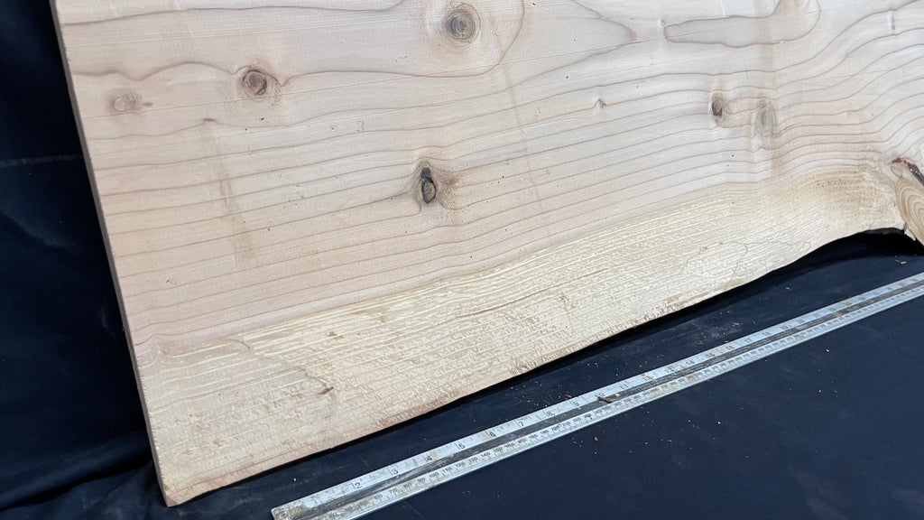 Cedar plank, timber, board, coffee table top. 1040 L x 548 W x 30 D mm  (448mf)