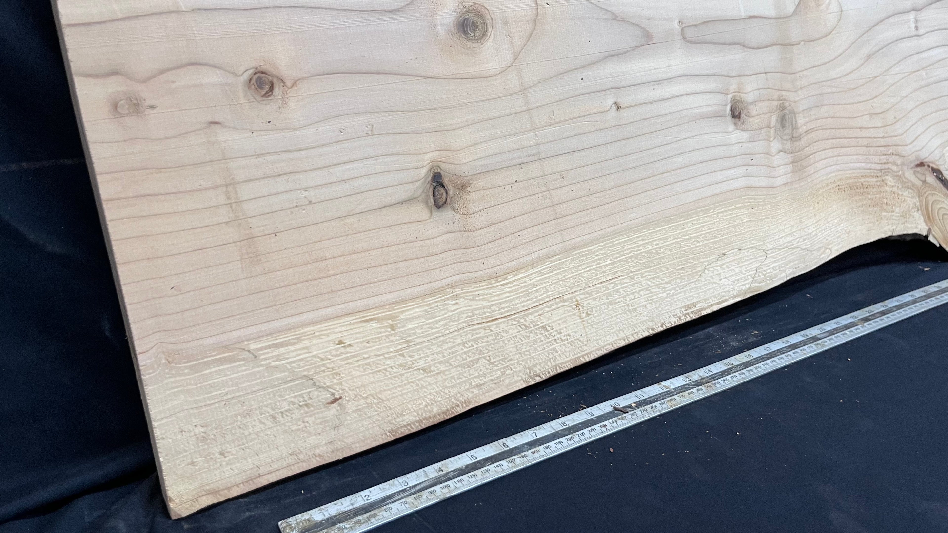 Cedar plank, timber, board, coffee table top. 1040 L x 548 W x 30 D mm  (448mf)