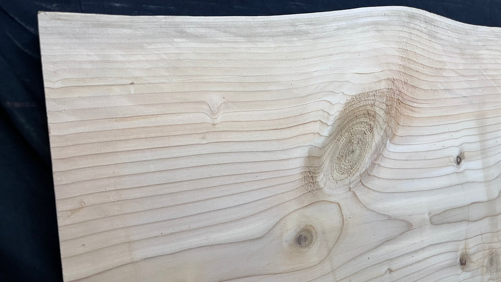 Cedar plank, timber, board, coffee table top. 1040 L x 548 W x 30 D mm  (448mf)