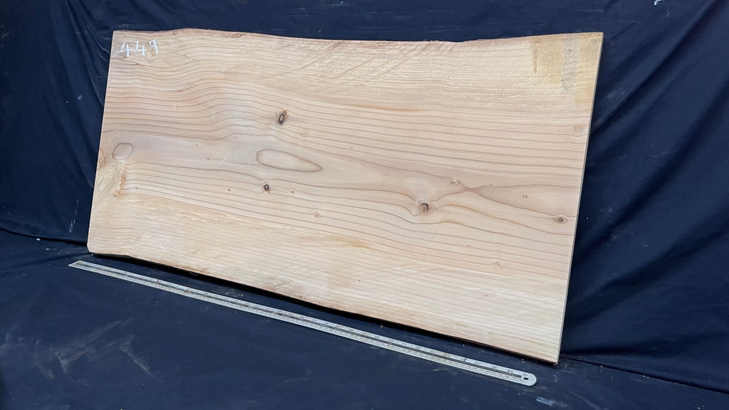 Cedar plank, timber, board, coffee table top. 1046 L x 525 W x 29 D mm  (449mf)