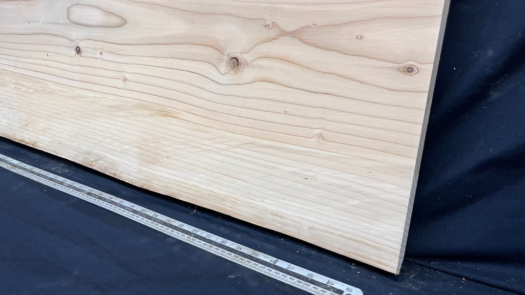 Cedar plank, timber, board, coffee table top. 1046 L x 525 W x 29 D mm  (449mf)