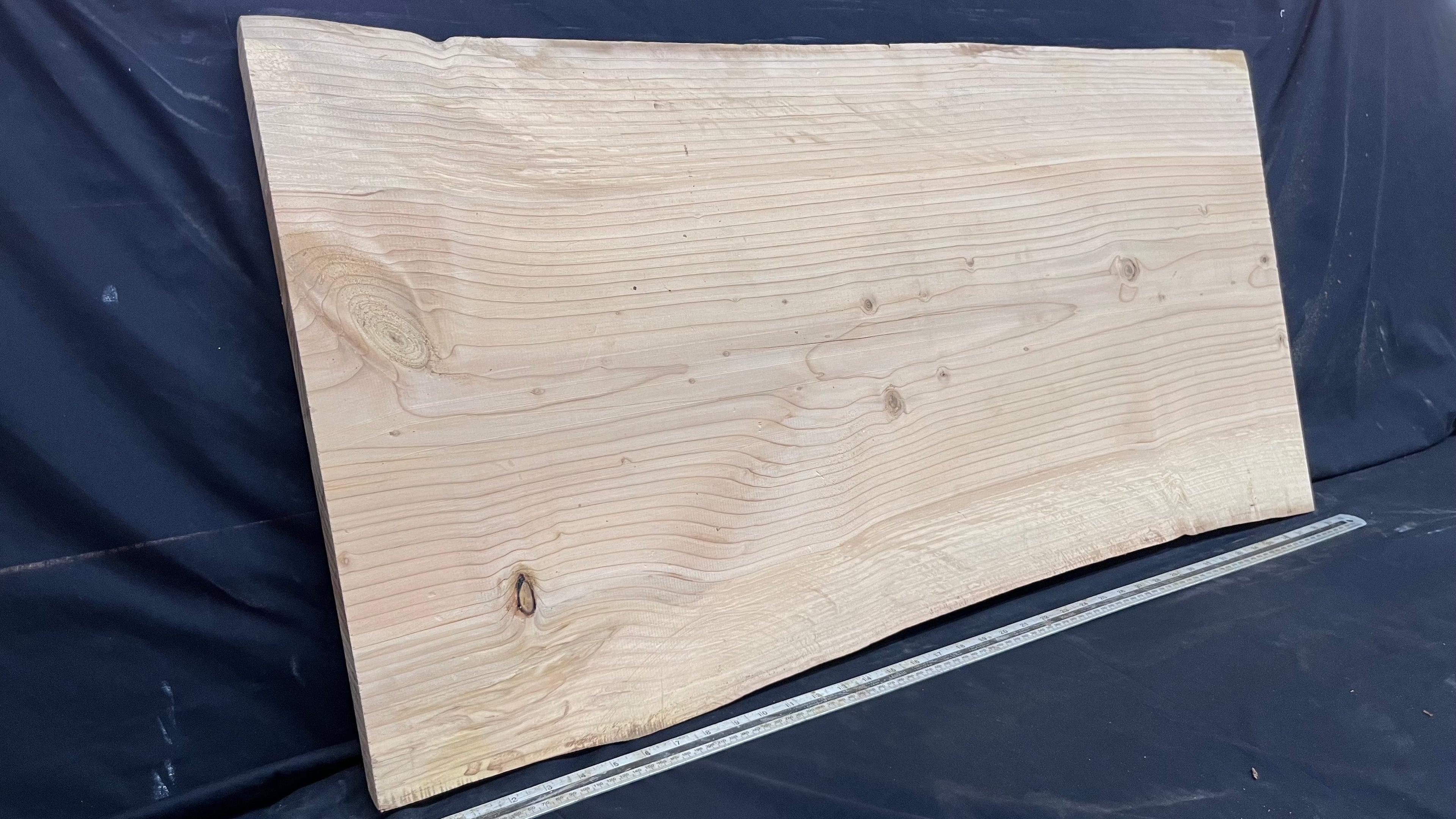 Cedar plank, timber, board, coffee table top. 1046 L x 525 W x 29 D mm  (449mf)