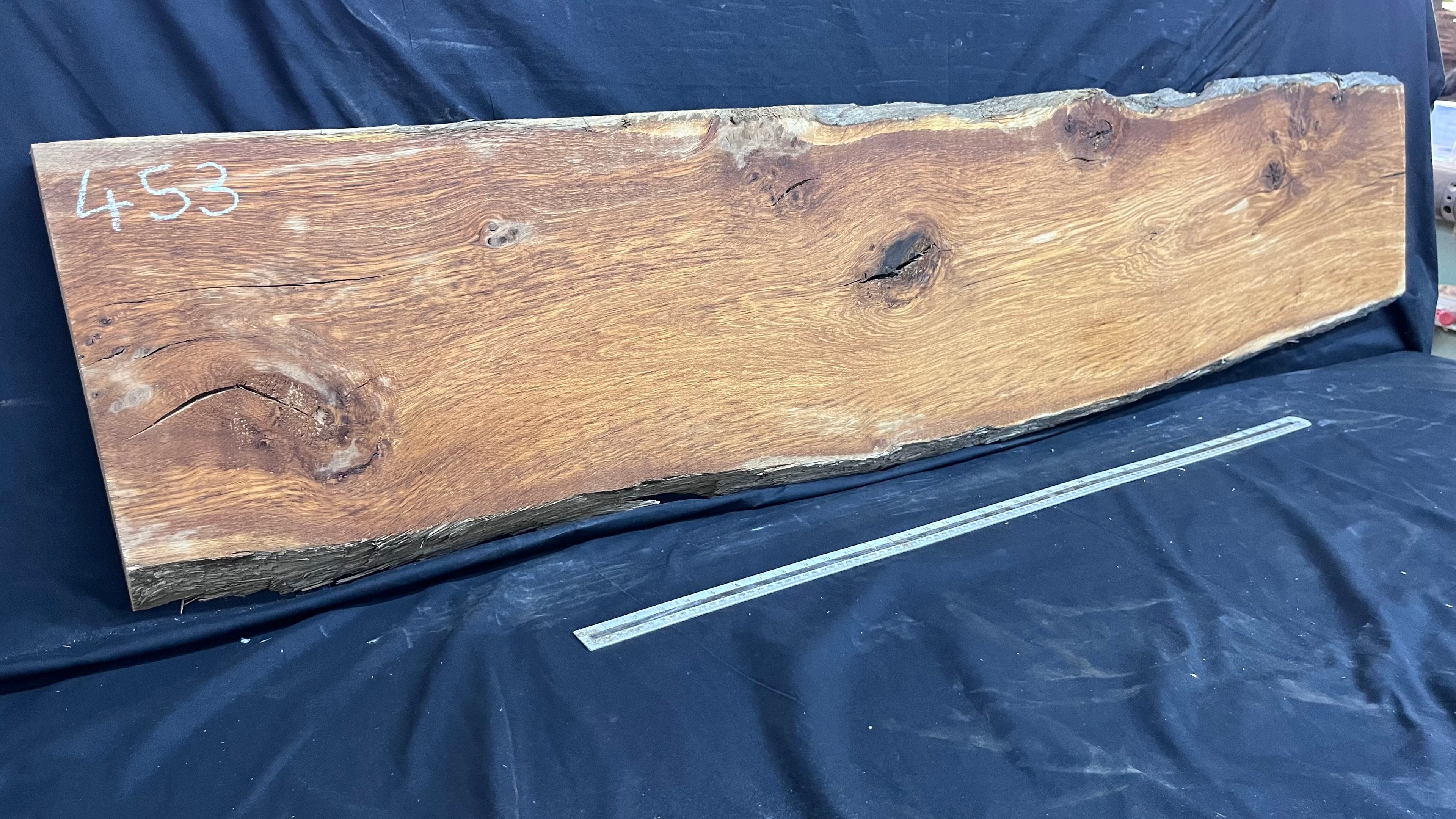 Solid oak plank,floating shelf, board 1730 L x 393 W x 42 D mm      (452)