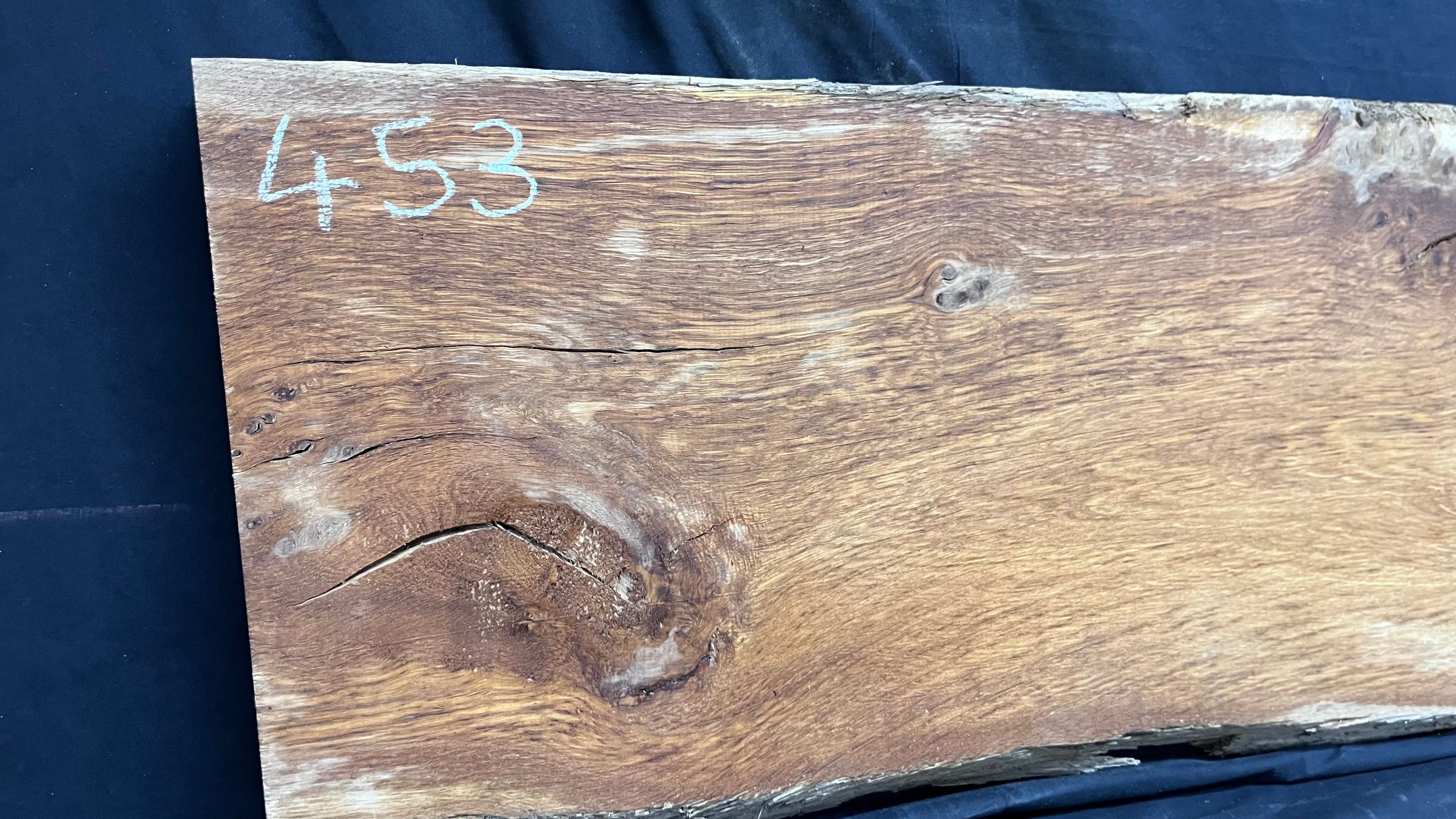 Solid oak plank,floating shelf, board 1730 L x 393 W x 42 D mm      (452)