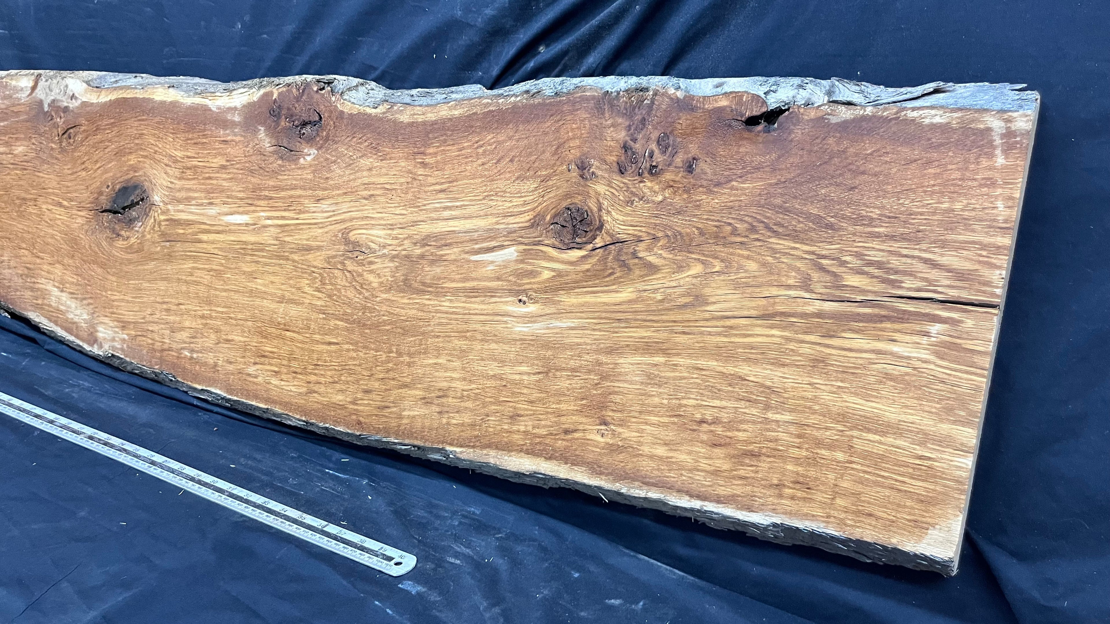 Solid oak plank,floating shelf, board 1730 L x 393 W x 42 D mm      (452)