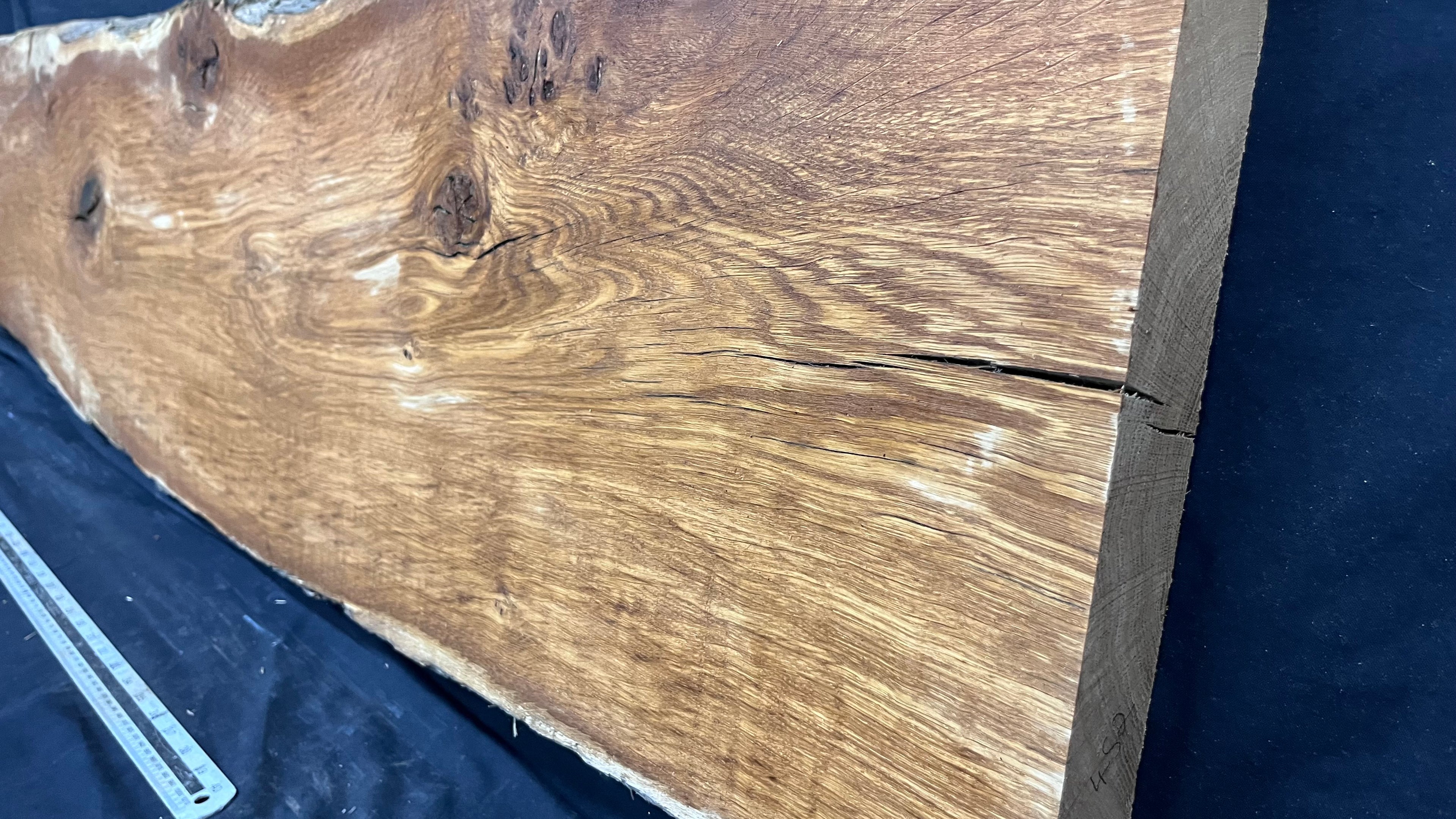 Solid oak plank,floating shelf, board 1730 L x 393 W x 42 D mm      (452)