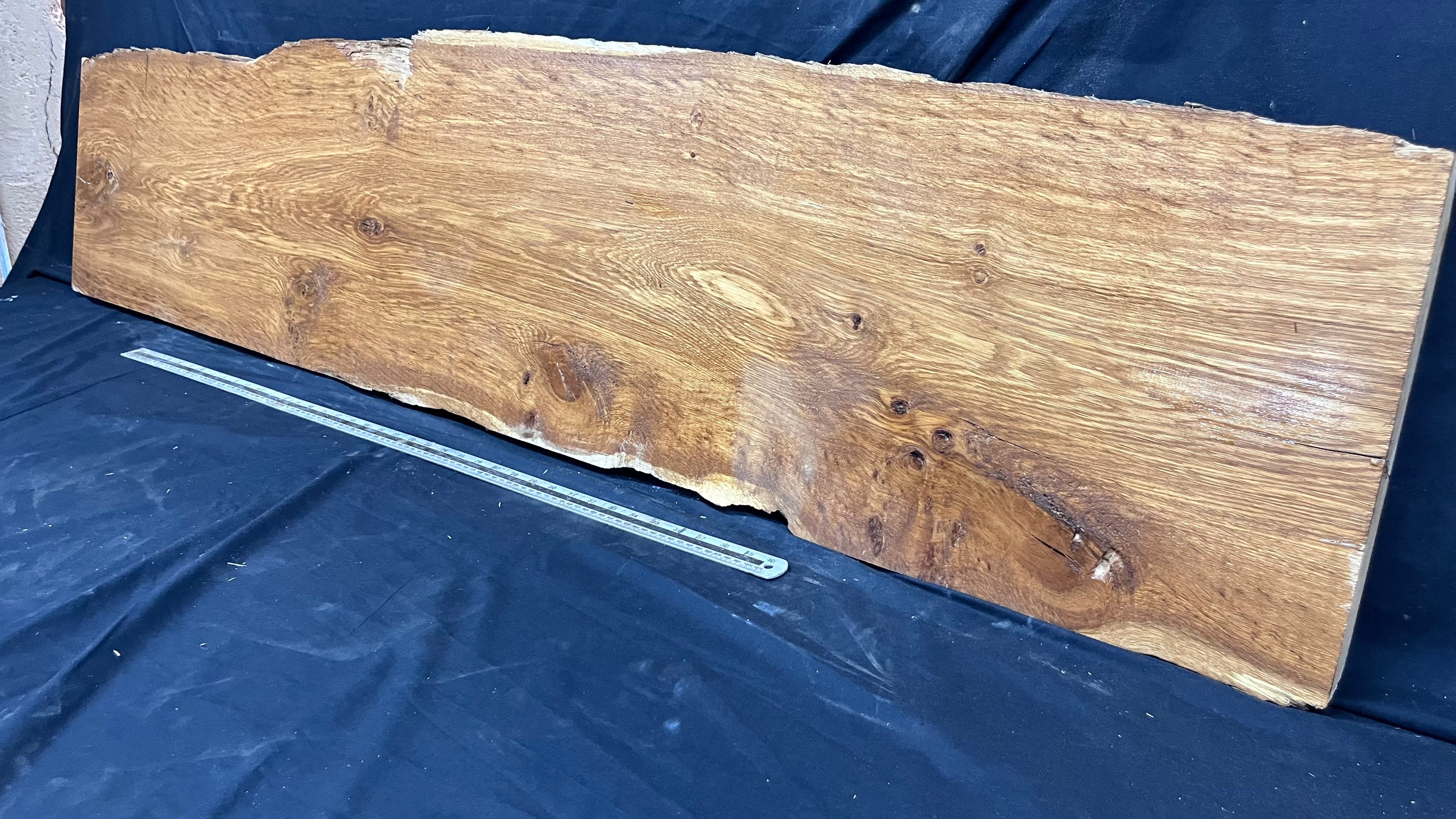 Solid oak plank,floating shelf, board 1730 L x 393 W x 42 D mm      (452)