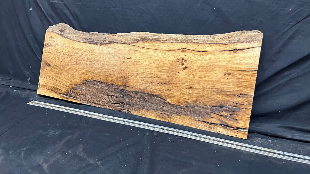 Solid pippy oak plank,floating shelf, board 827 L x 328 W x 36 D mm      (453mt)