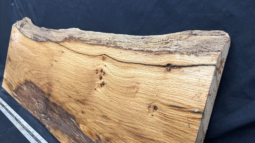 Solid pippy oak plank,floating shelf, board 827 L x 328 W x 36 D mm      (453mt)
