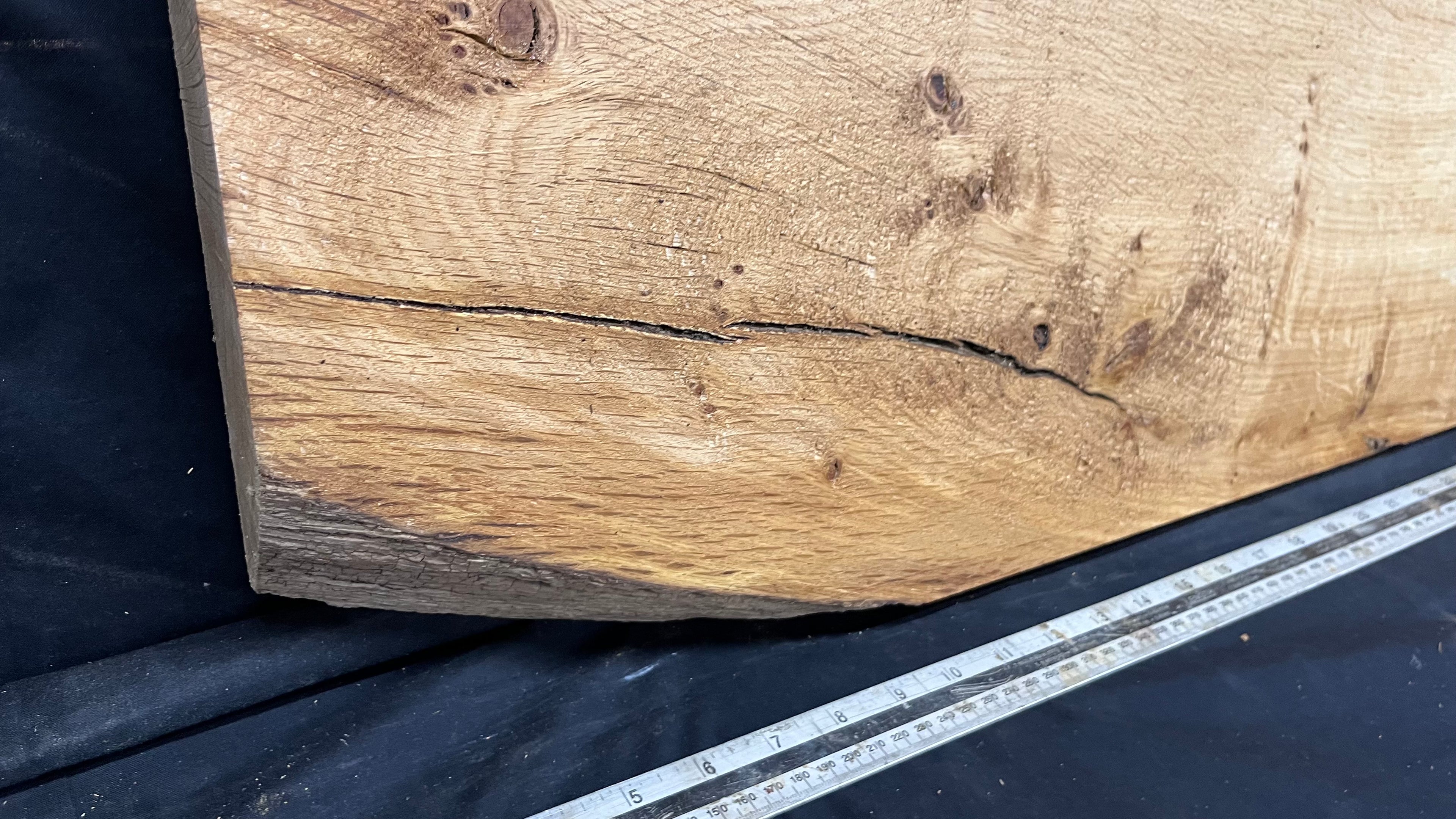 Solid oak plank,floating shelf, board 990 L x 340 W x 47 D mm      (454mt)