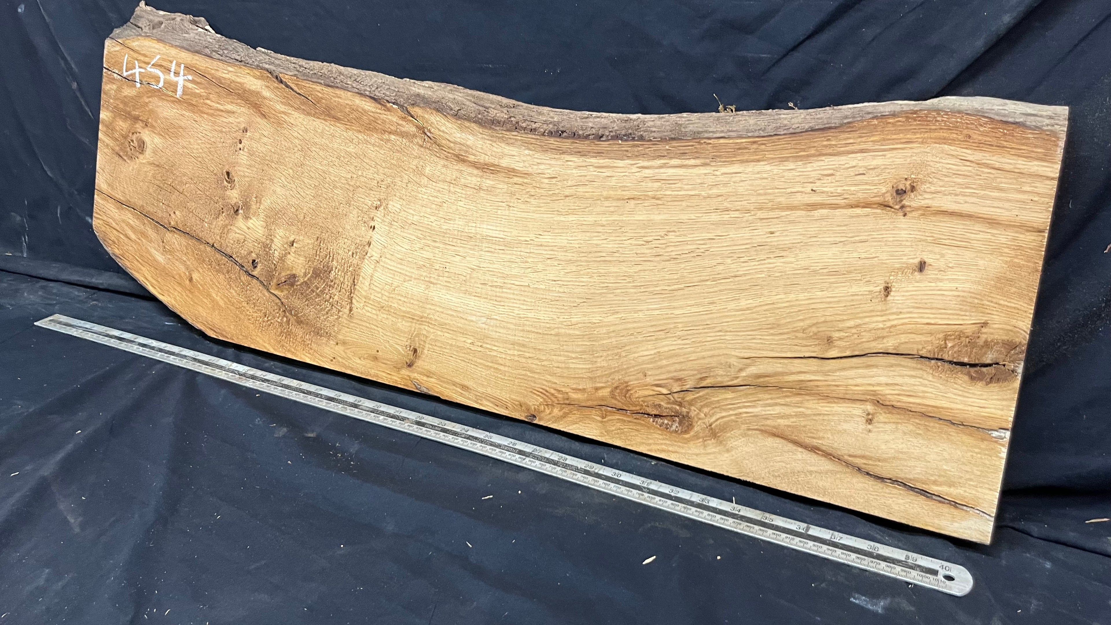 Solid oak plank,floating shelf, board 990 L x 340 W x 47 D mm      (454mt)