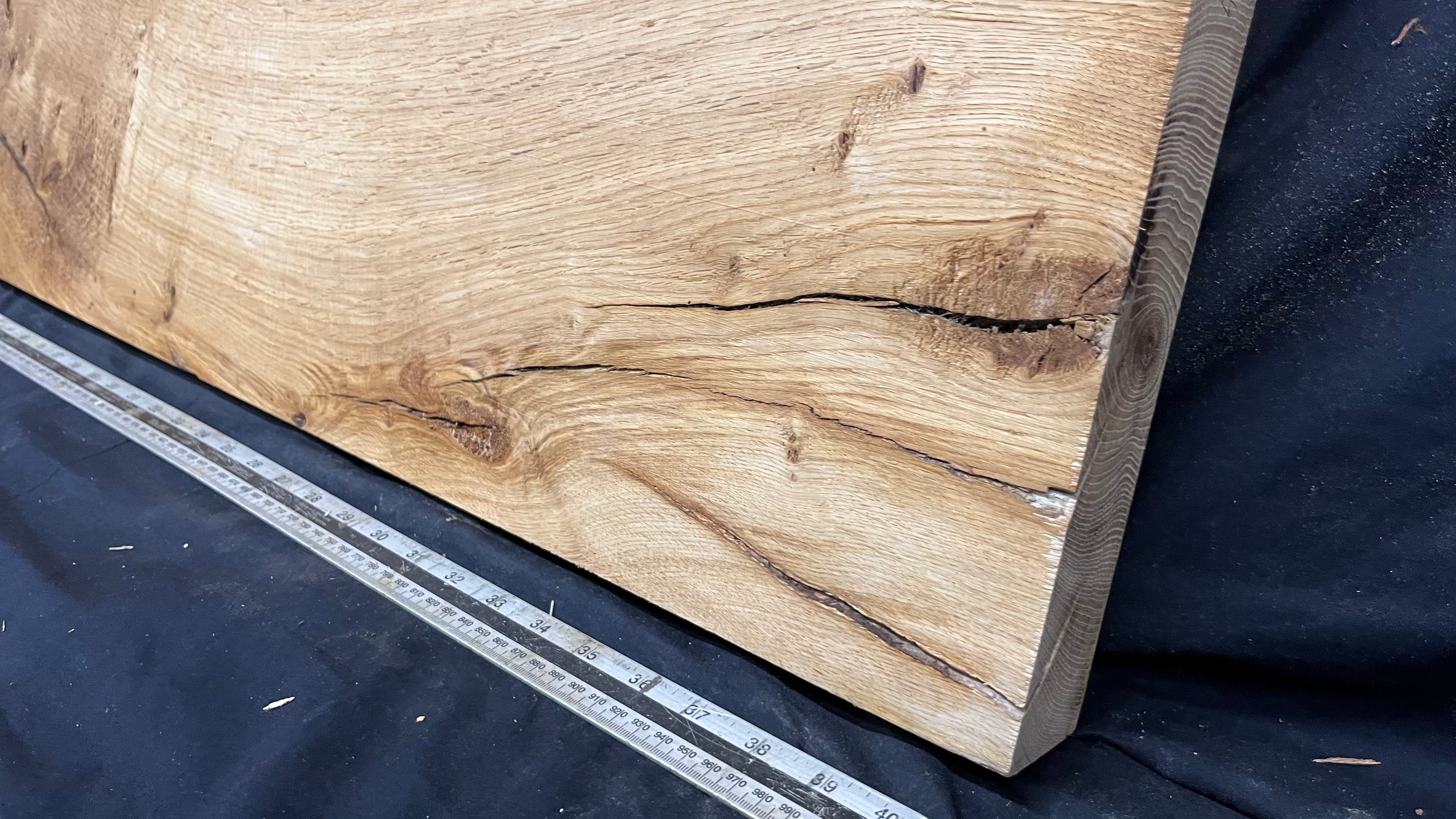 Solid oak plank,floating shelf, board 990 L x 340 W x 47 D mm      (454mt)