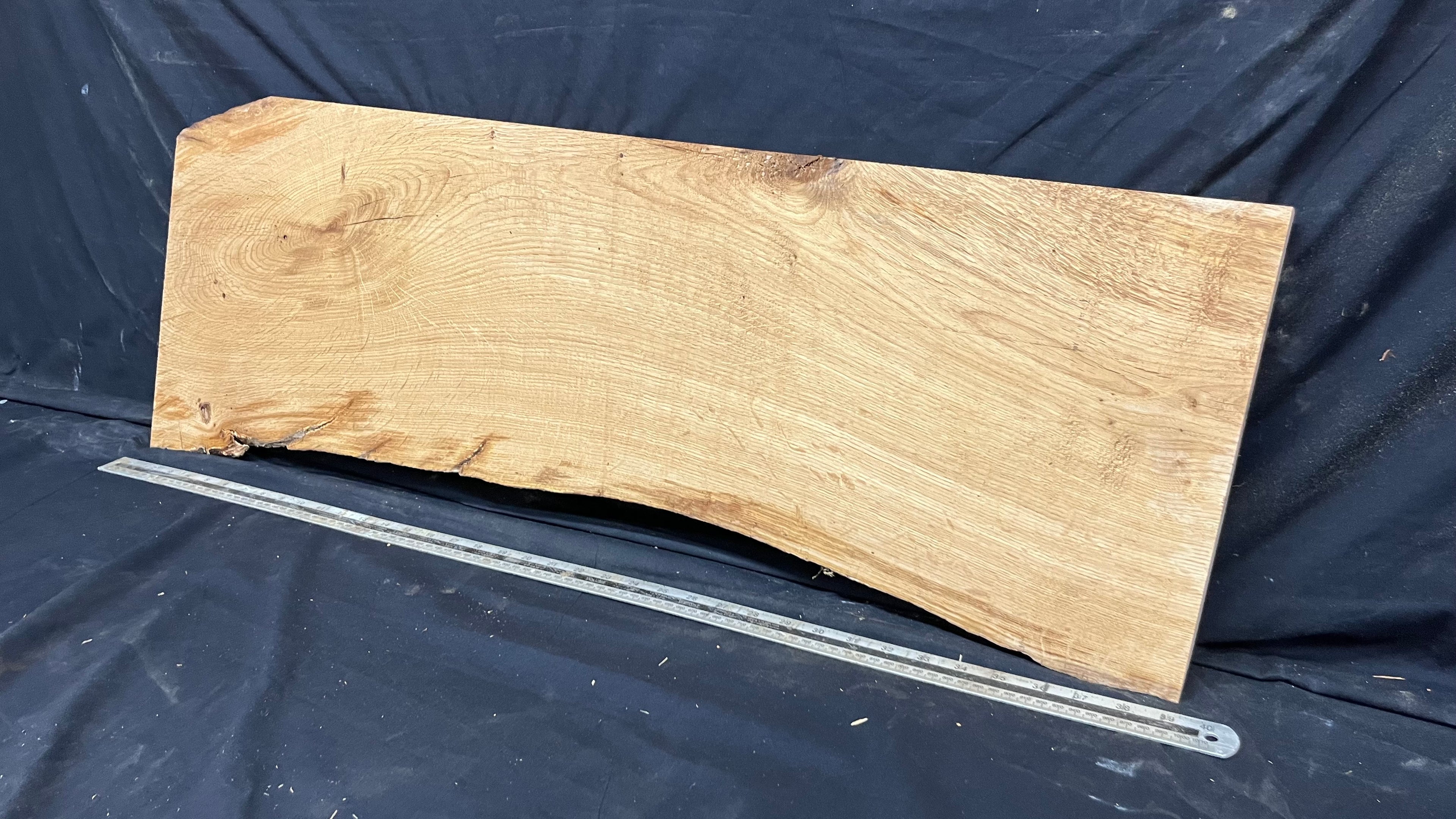 Solid oak plank,floating shelf, board 990 L x 340 W x 47 D mm      (454mt)