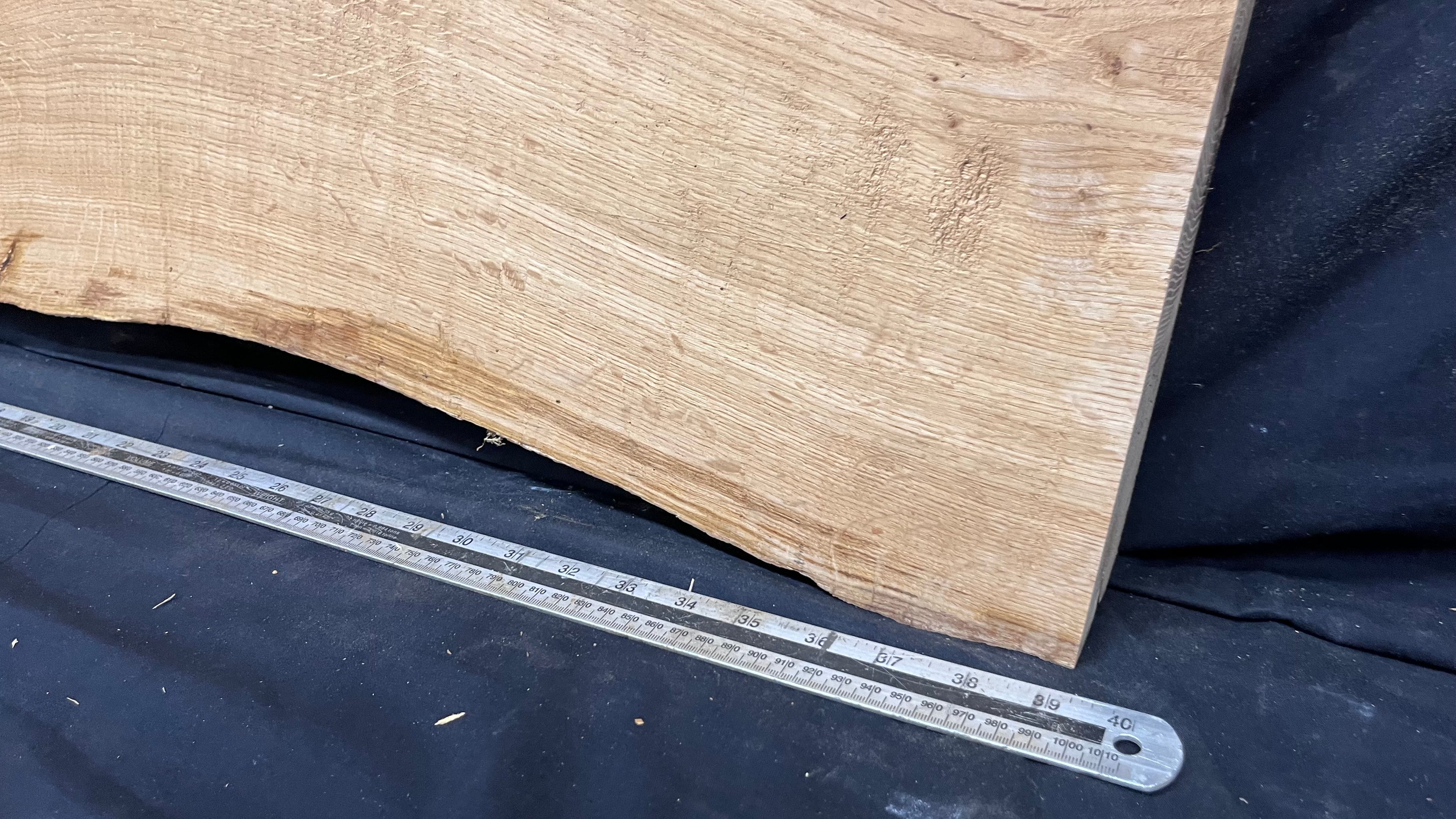 Solid oak plank,floating shelf, board 990 L x 340 W x 47 D mm      (454mt)