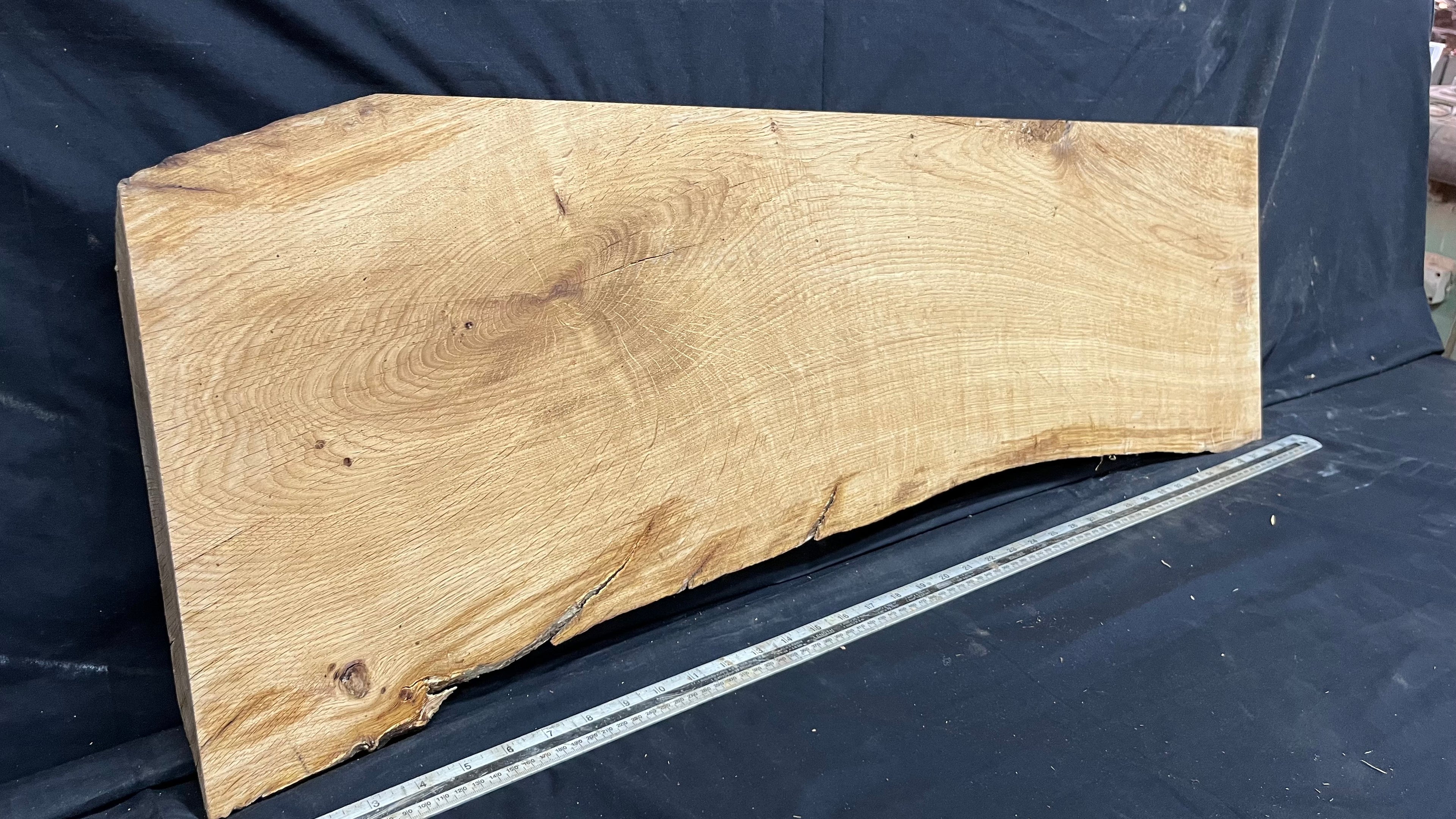 Solid oak plank,floating shelf, board 990 L x 340 W x 47 D mm      (454mt)
