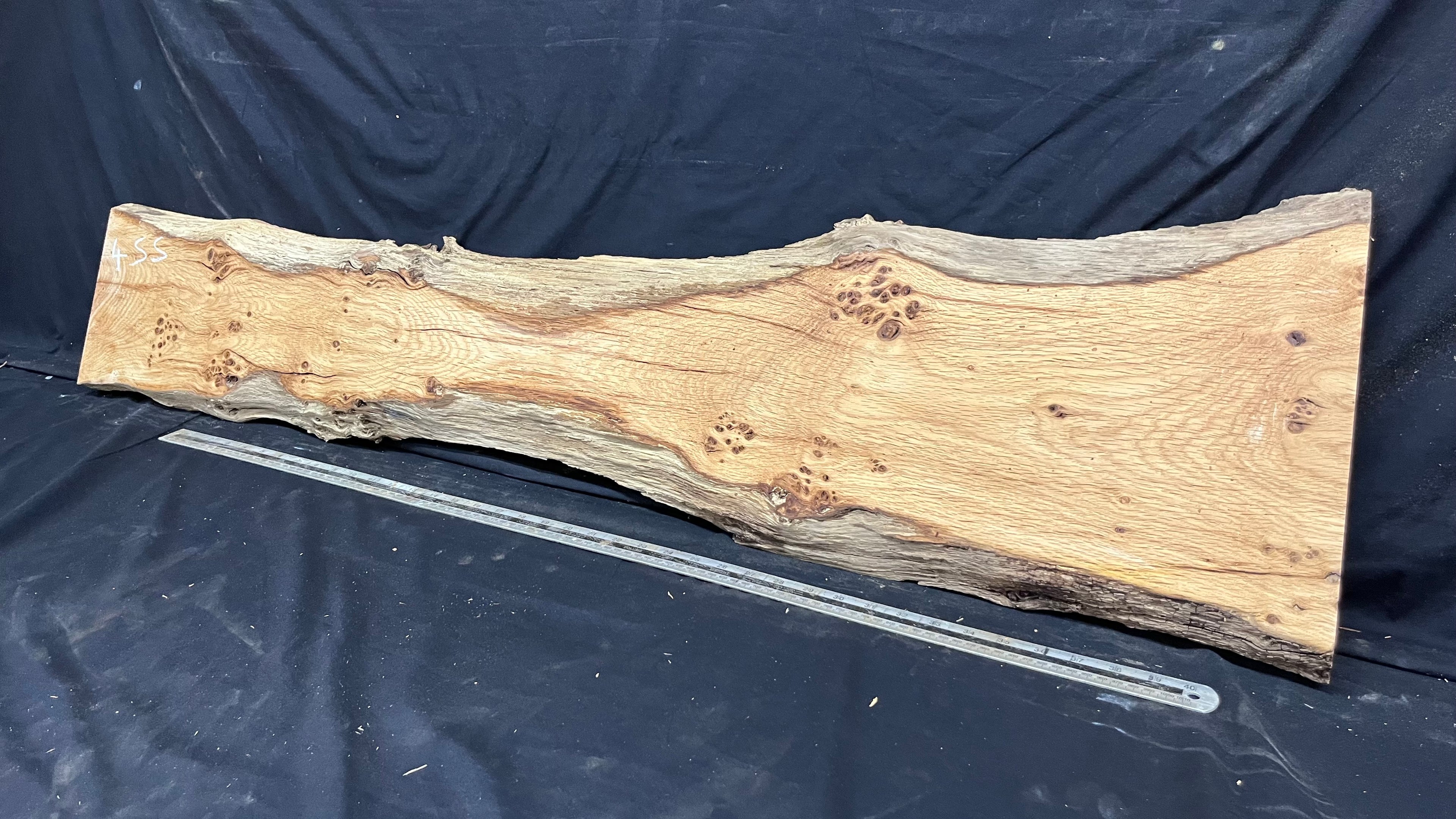Solid oak plank,floating shelf, board 1280 L x 325 W x 32 D mm      (455mt)