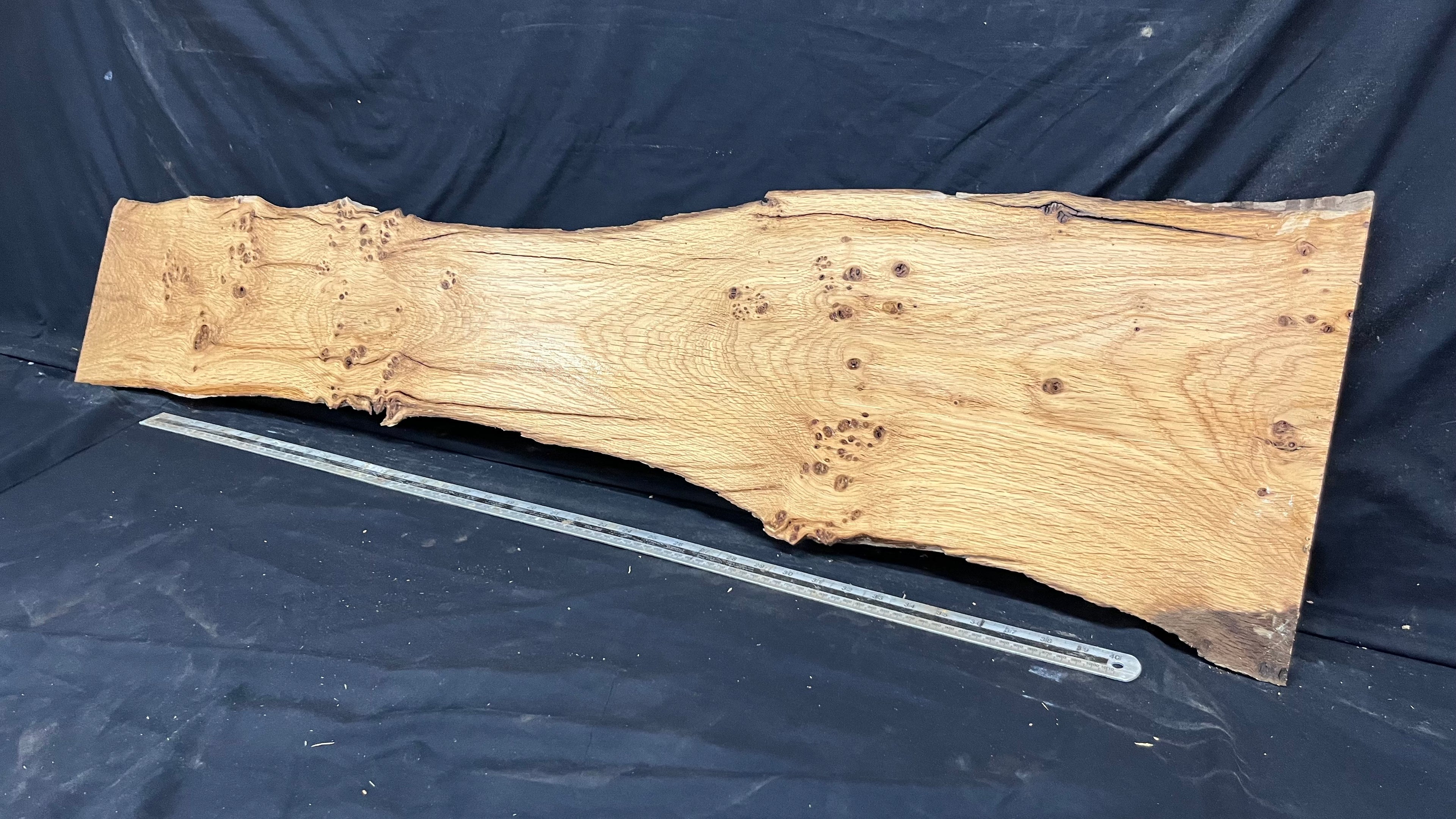 Solid oak plank,floating shelf, board 1280 L x 325 W x 32 D mm      (455mt)