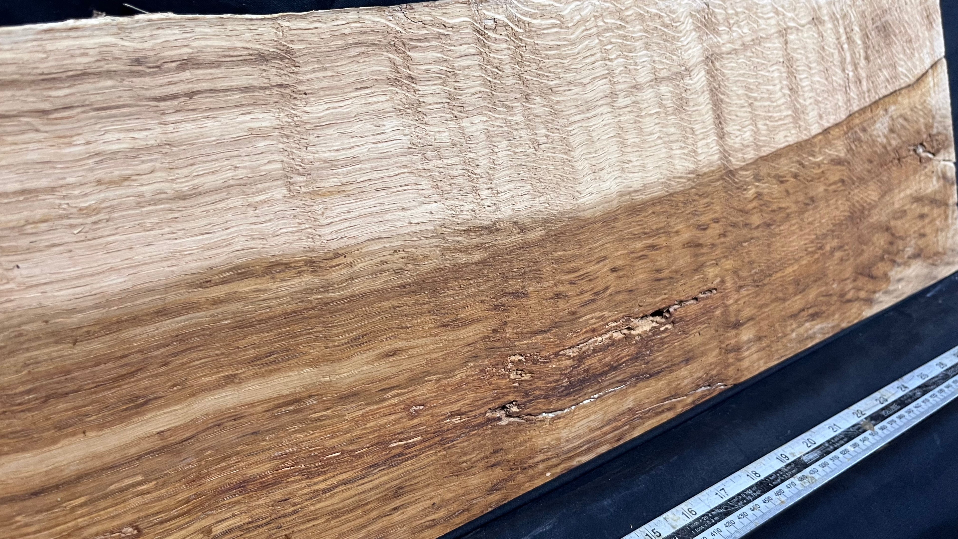 Solid oak tone wood, thin 849 L x 243 W x 8 D mm      (456)