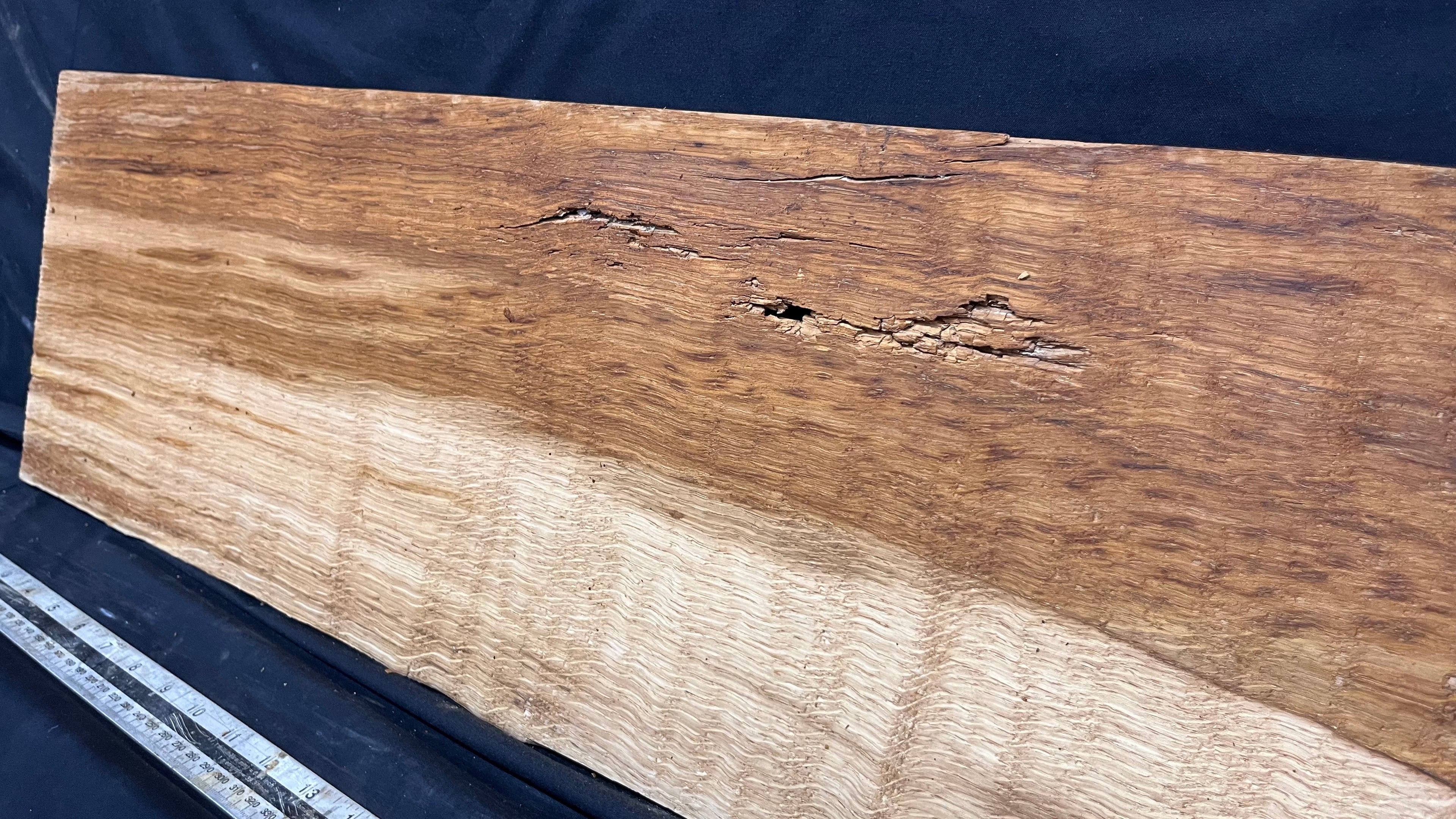 Solid oak tone wood, thin 849 L x 243 W x 8 D mm      (456)