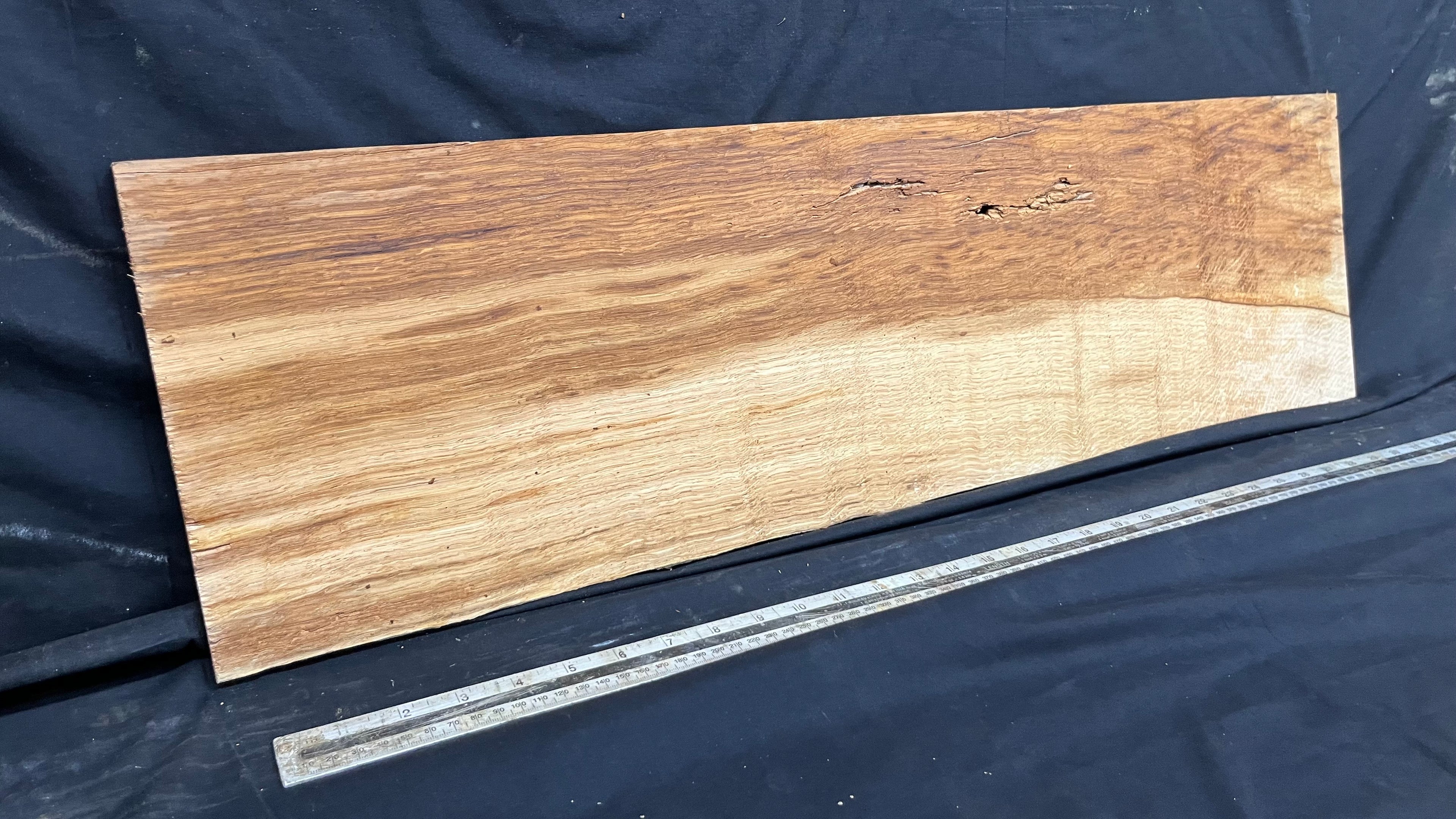 Solid oak tone wood, thin 849 L x 243 W x 8 D mm      (456)