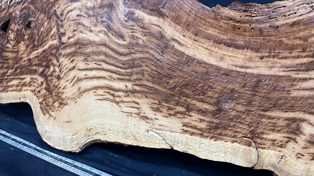 Tiger oak, tone wood, feature wood, wall hanging 1034 L x 473 W x 9 D mm      (466mt)