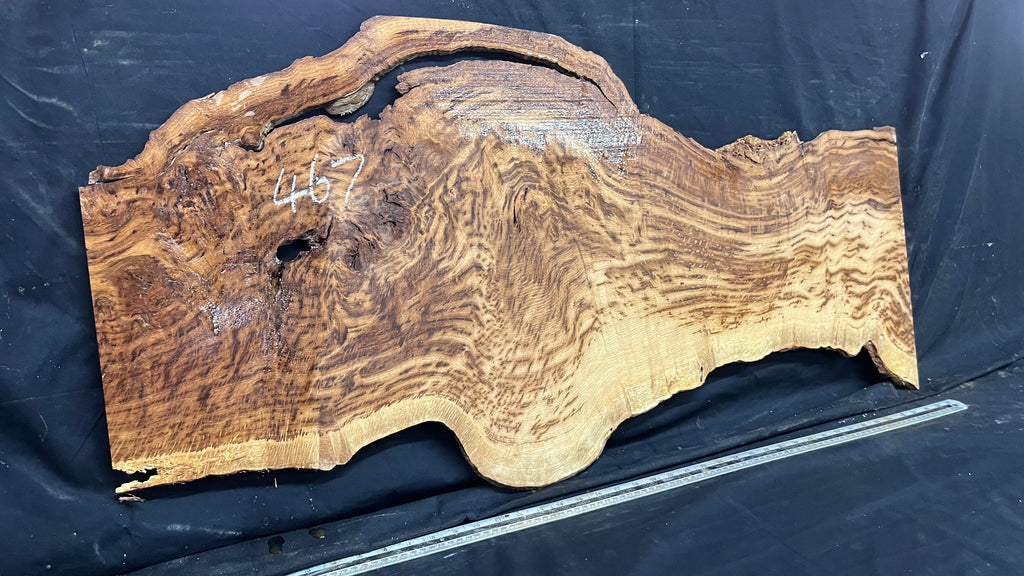 Tiger oak, tone wood, feature wood, wall hanging 1089 L x 524 W x 9 D mm      (467mt)