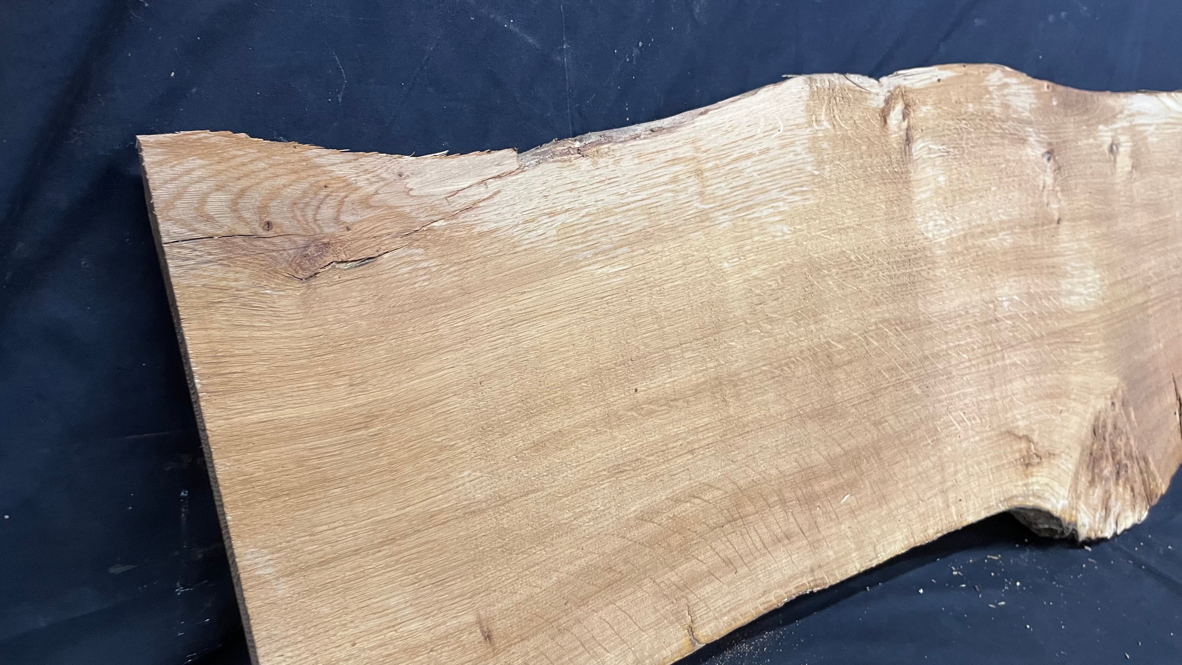 Burr oak slab, shelving, coffee table, 1380 L x 420 W x 30 D mm      (471mt)