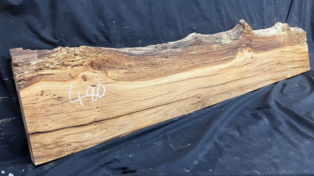 Oak slab, shelving, board, mantel 1369 L x 276 W x 44 D mm      (480mt)