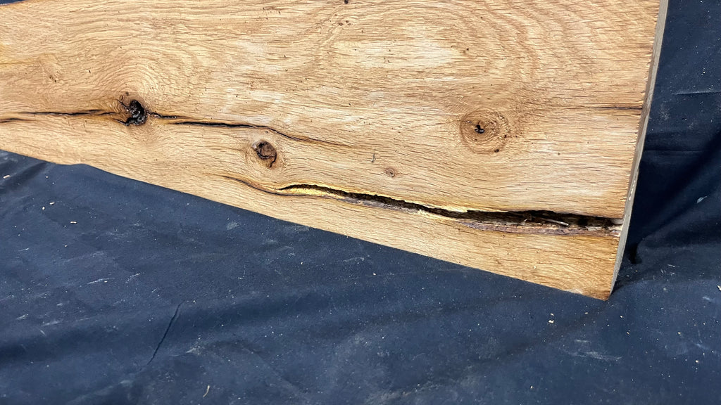 Oak slab, shelving, board, mantel 909 L x 190 W x 57 D mm      (481mt)