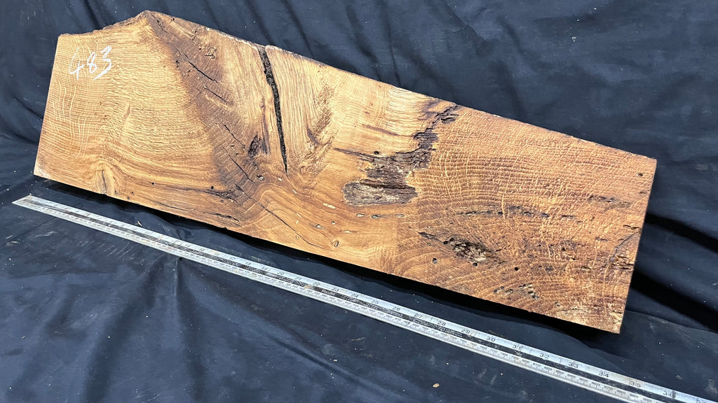 Oak slab, shelving, board, mantel 877 L x 280 W x 63 D mm      (483mt)
