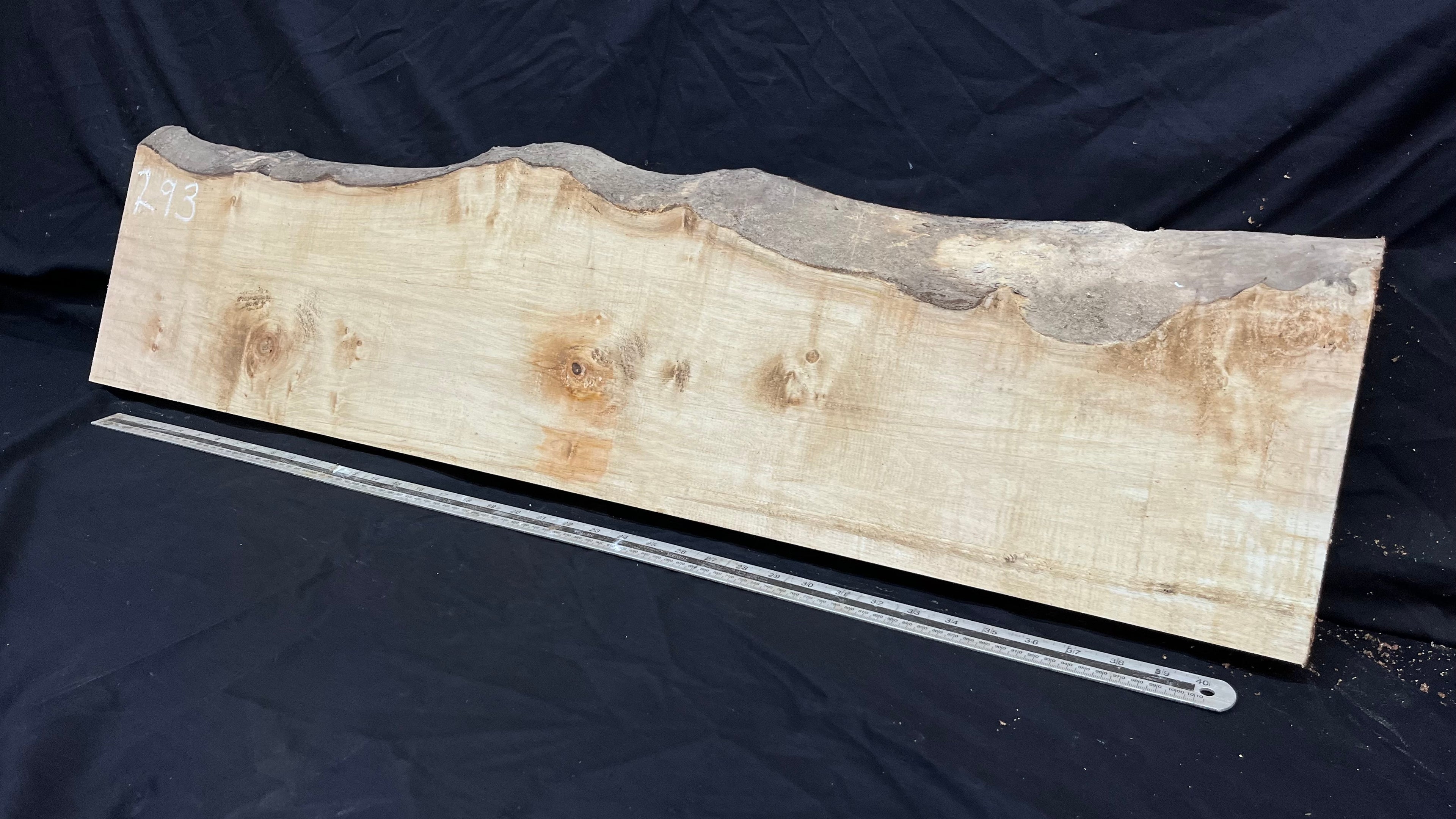 Sycamore plank, shelf, craft wood 1138 L x 288 W x 40 D mm  (293)