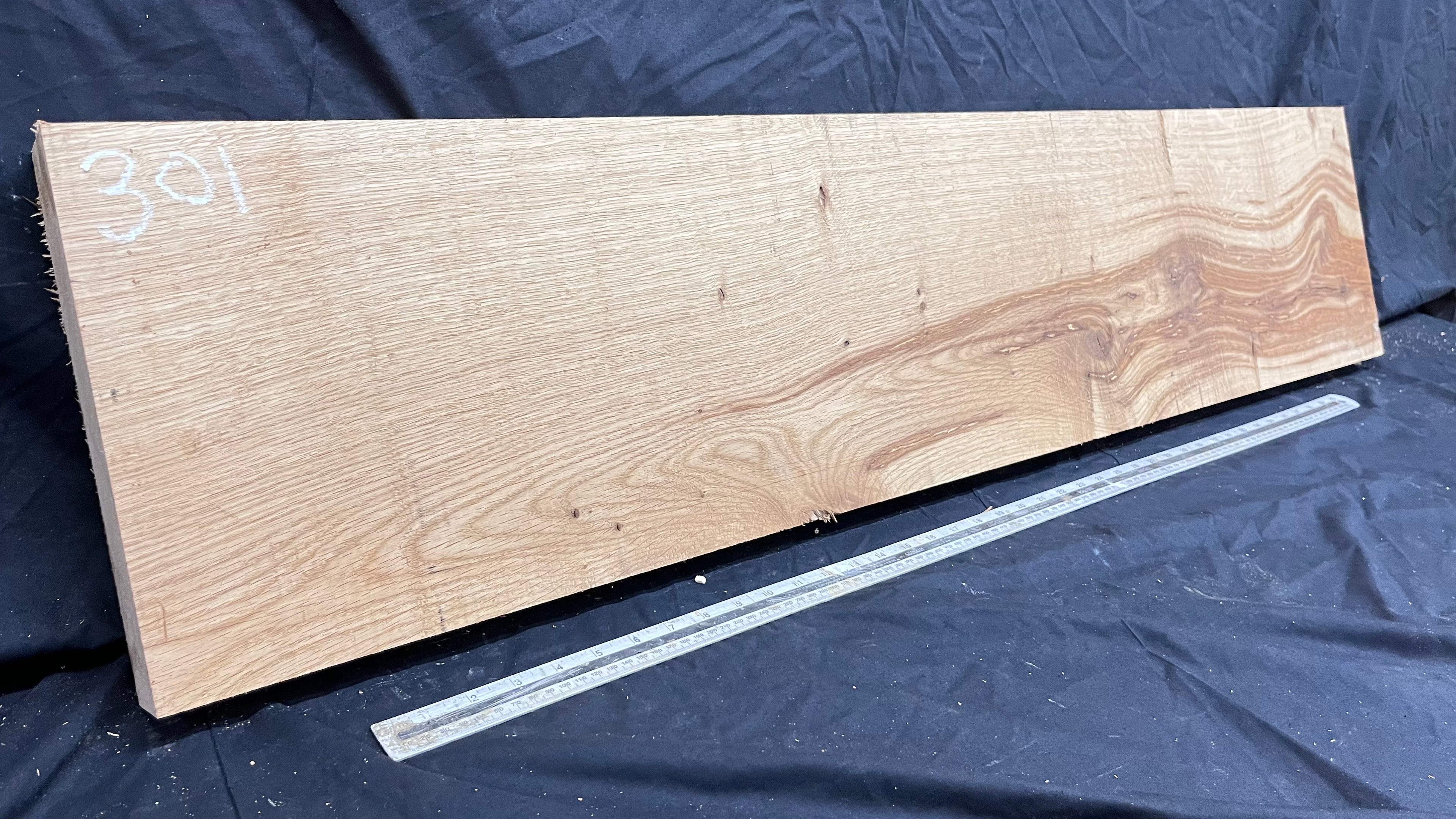 Oak plank, floating shelf, board 1257 L x 280 W x 48 D mm (301)