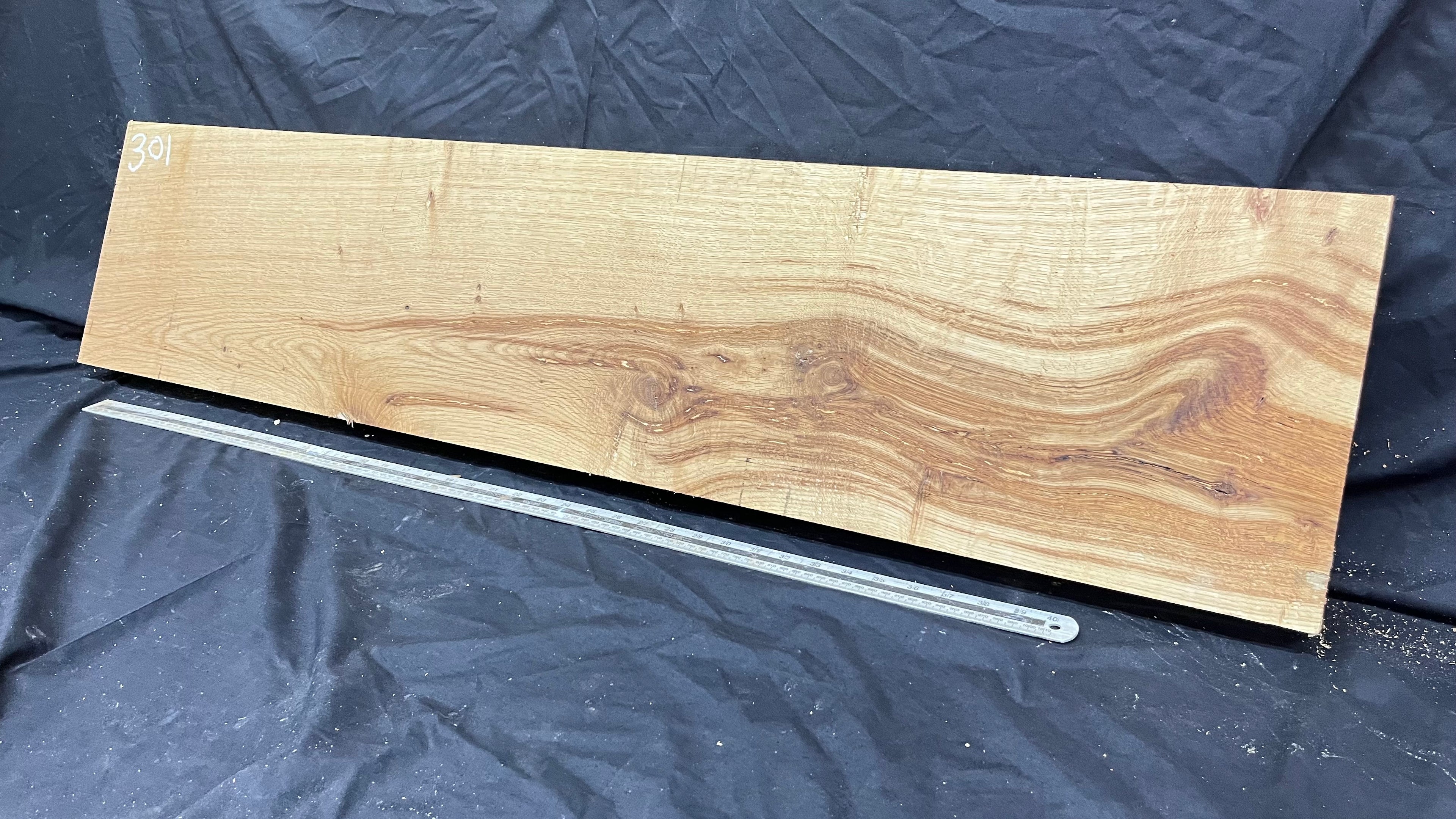 Oak plank, floating shelf, board 1257 L x 280 W x 48 D mm (301)