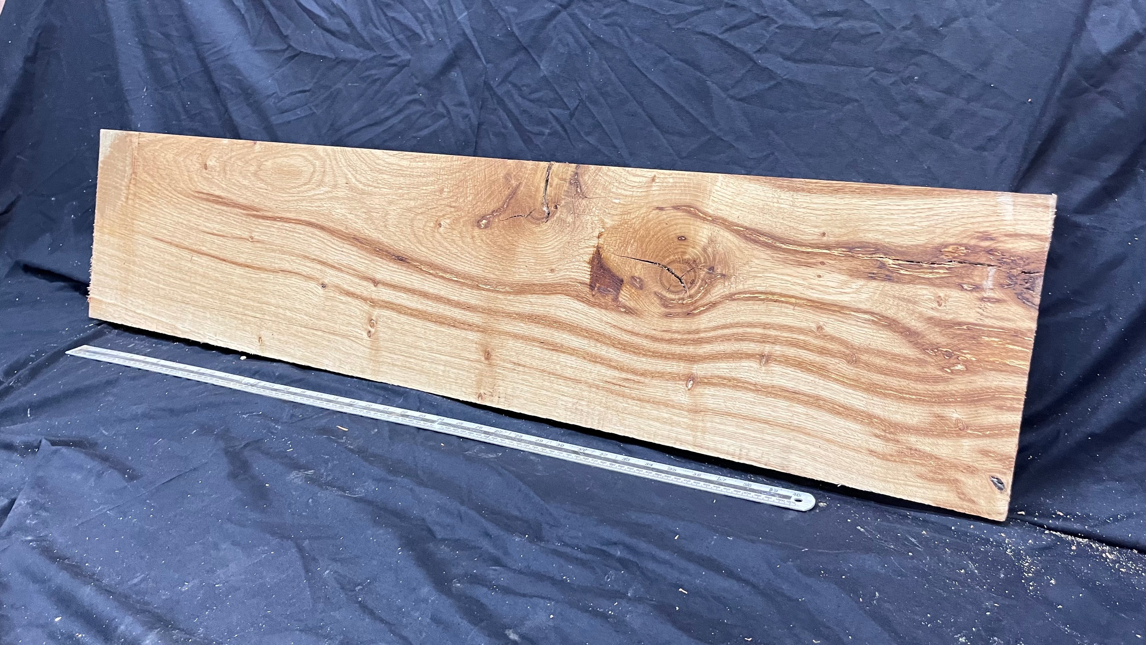 Oak plank, floating shelf, board 1257 L x 280 W x 48 D mm (301)