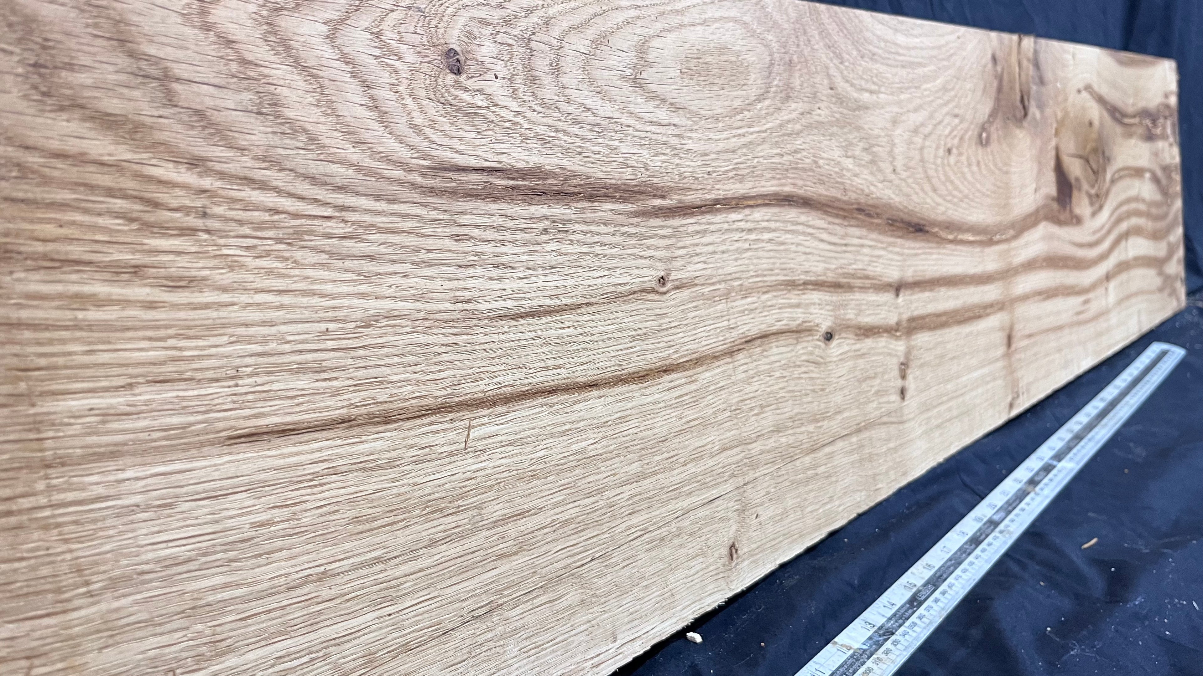 Oak plank, floating shelf, board 1257 L x 280 W x 48 D mm (301)