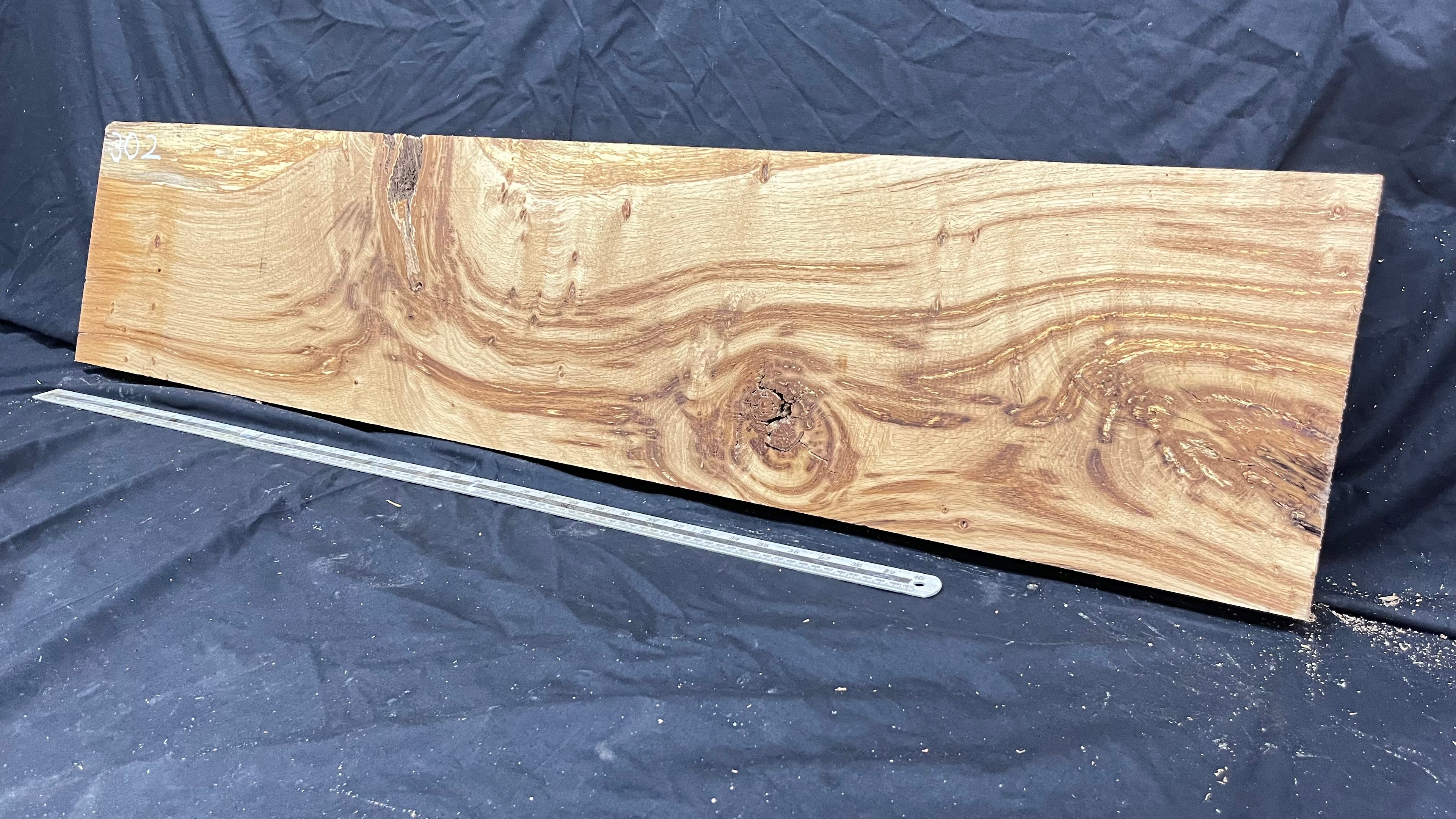 Oak plank, floating shelf, board 1288 L x 279 W x 47 D mm (302)