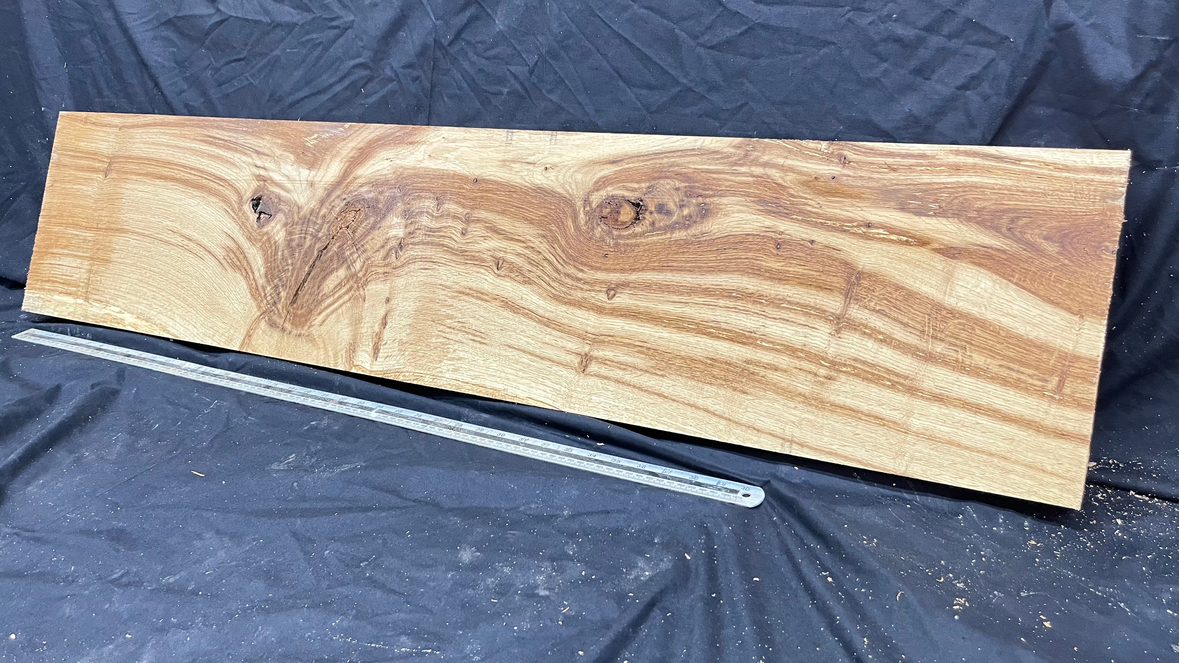 Oak plank, floating shelf, board 1288 L x 279 W x 47 D mm (302)